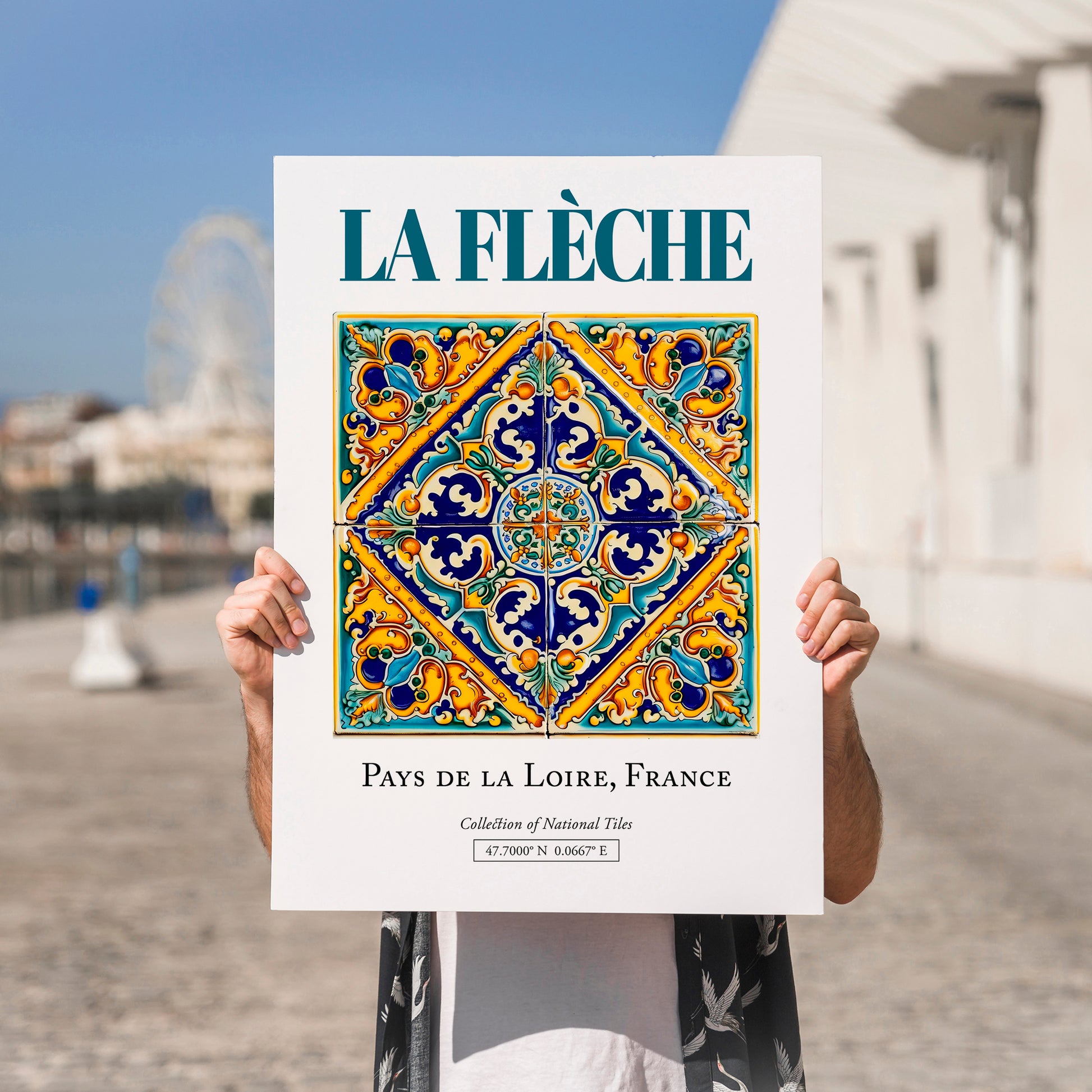 La Flèche, France – Away From Home Poster, no-text version framed in wood