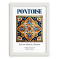 Pontoise, France – Retro Travel Poster, placed in minimal white frame