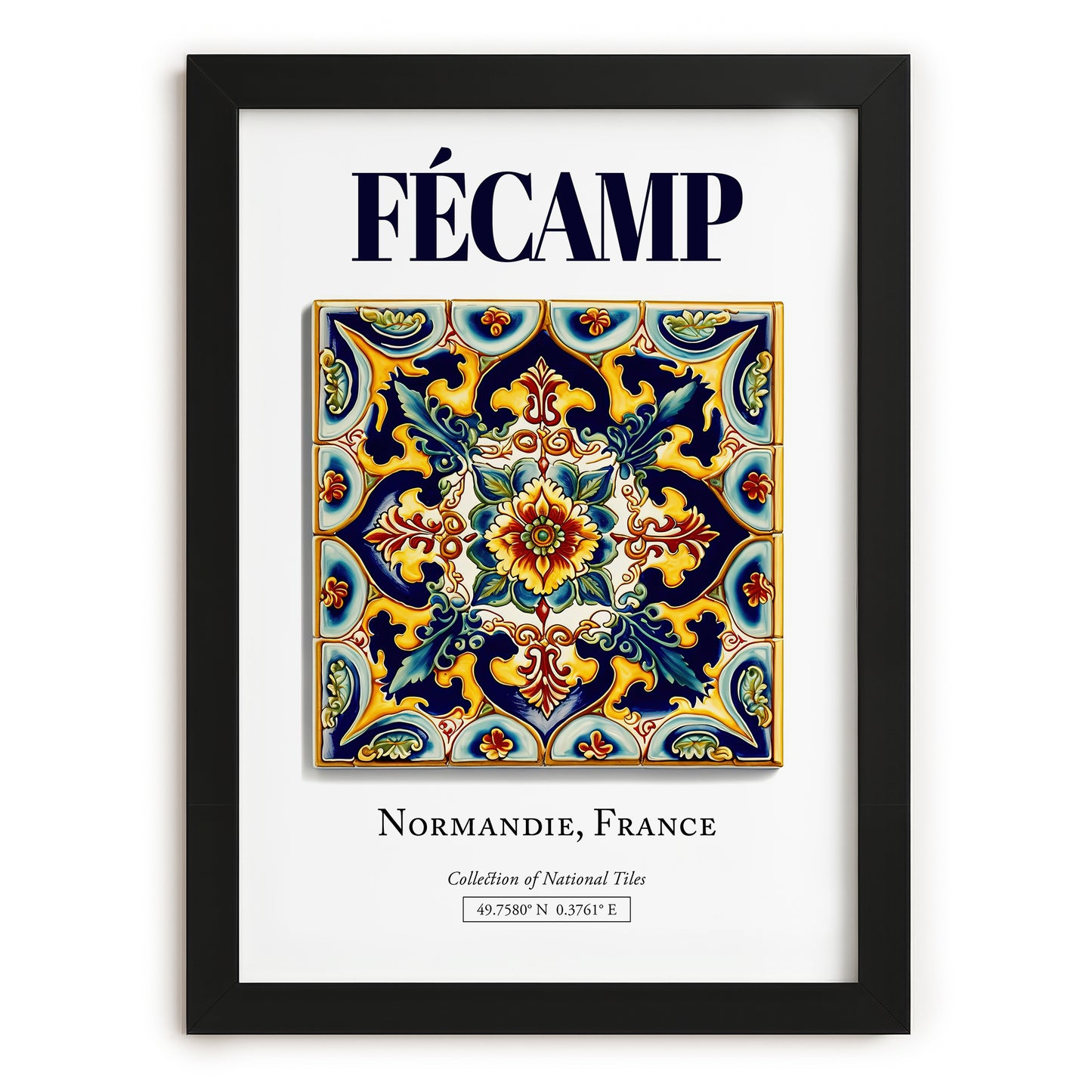 Fécamp, France – Away From Home Poster, in sleek black frame