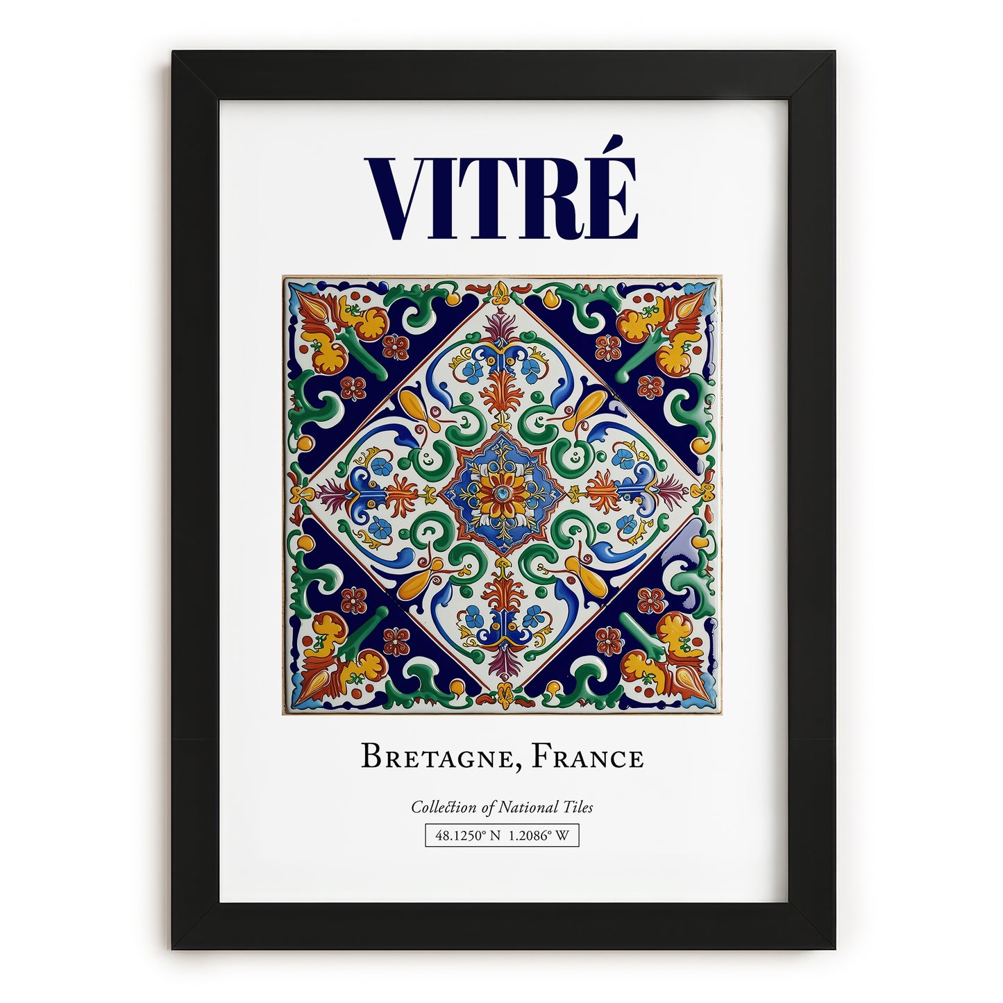 Vitré, France – Travel Wall Art, in sleek black frame