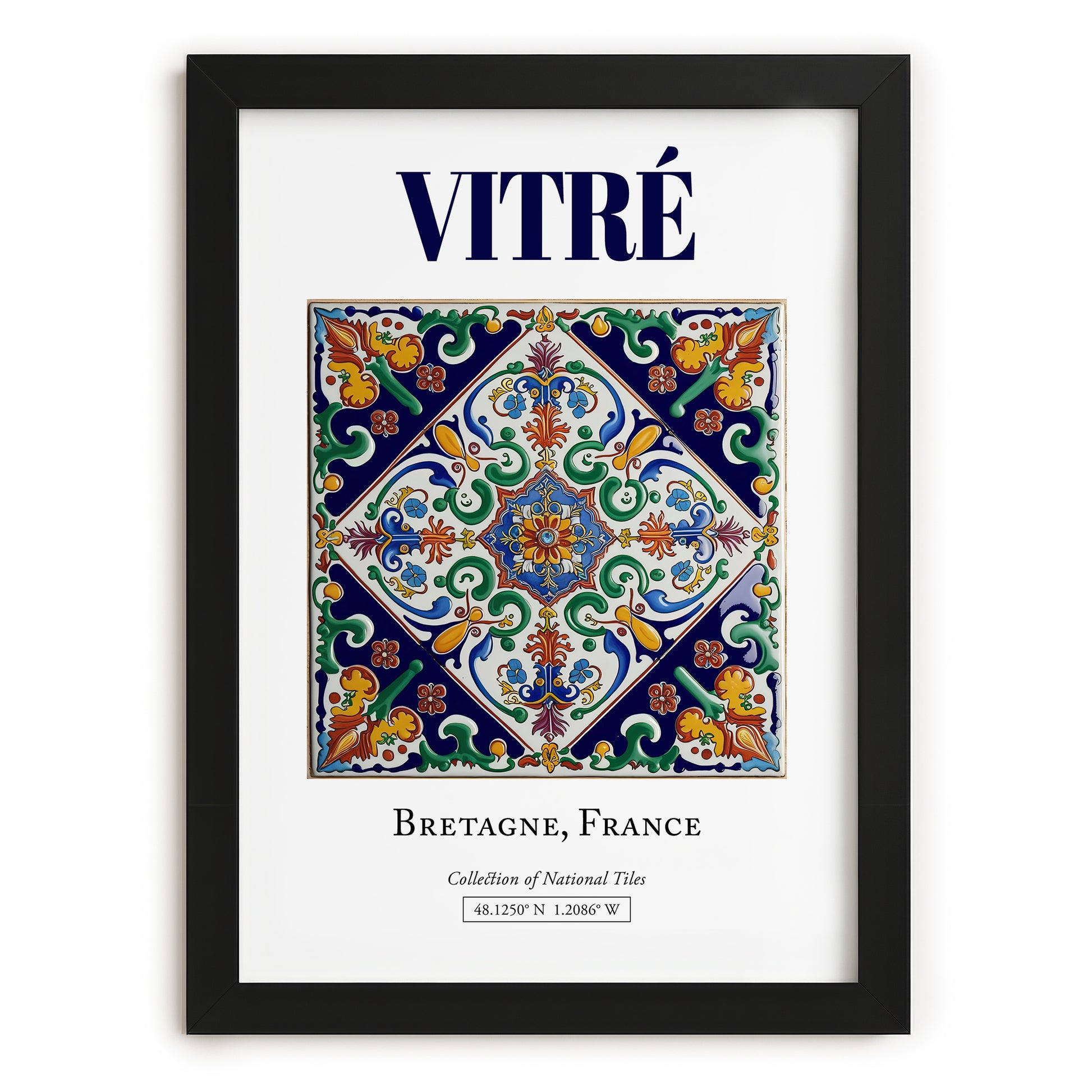 Vitré, France – Travel Wall Art, in sleek black frame