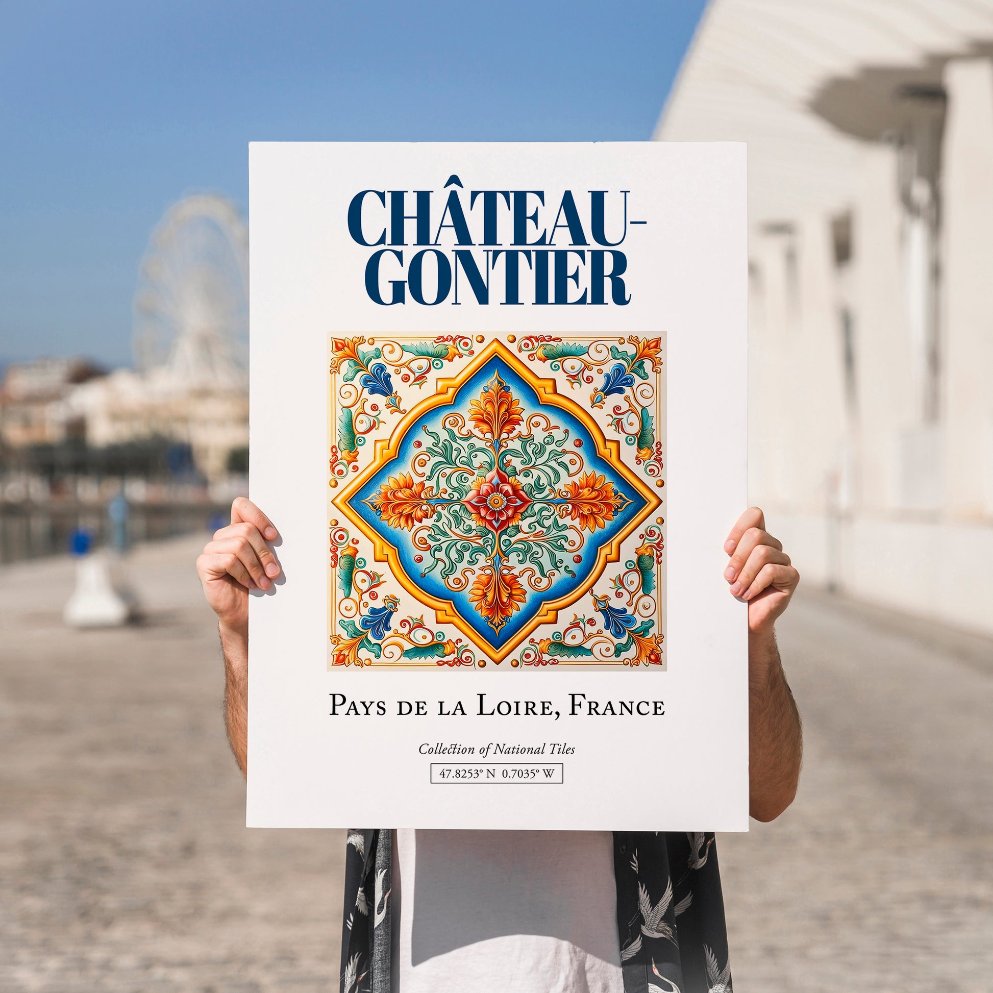 Château-Gontier, France – Travel Wall Decor, no-text version framed in wood