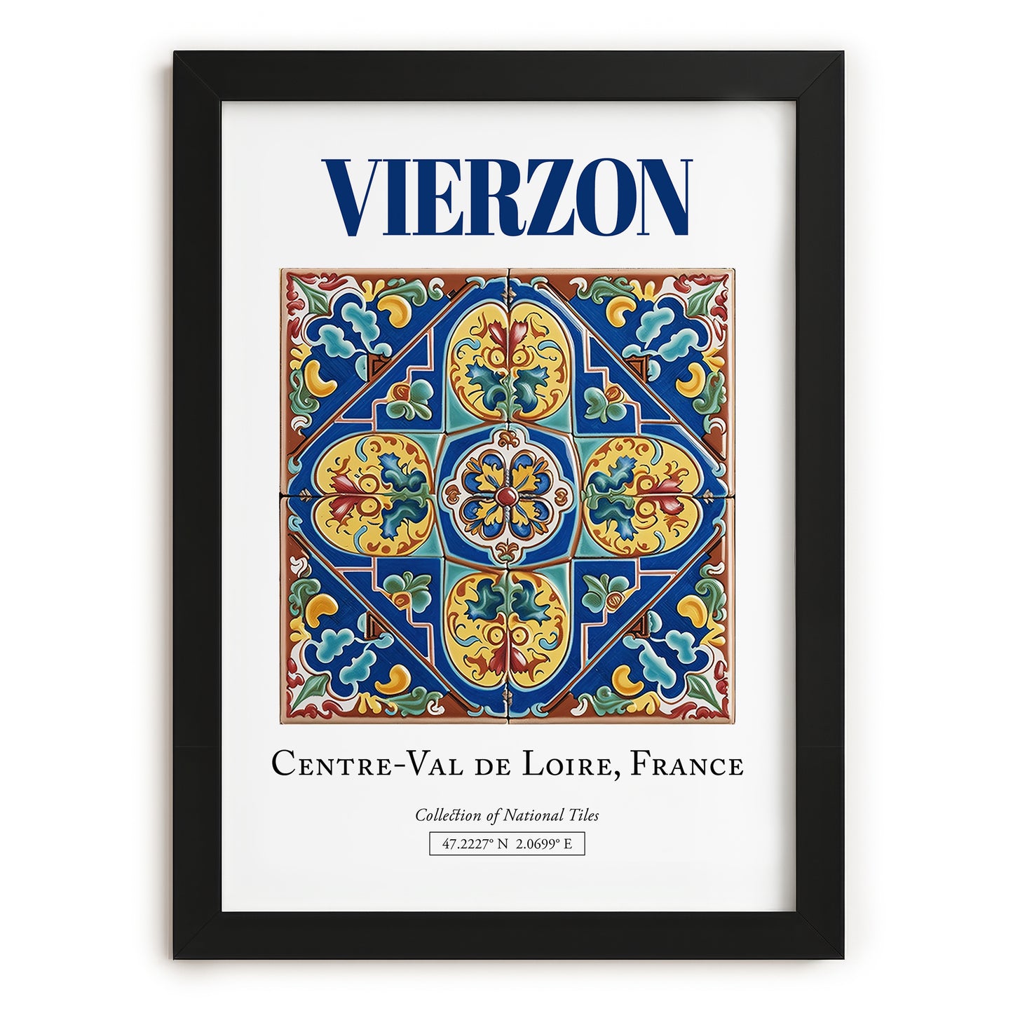 Vierzon, France – Travel Print, in sleek black frame