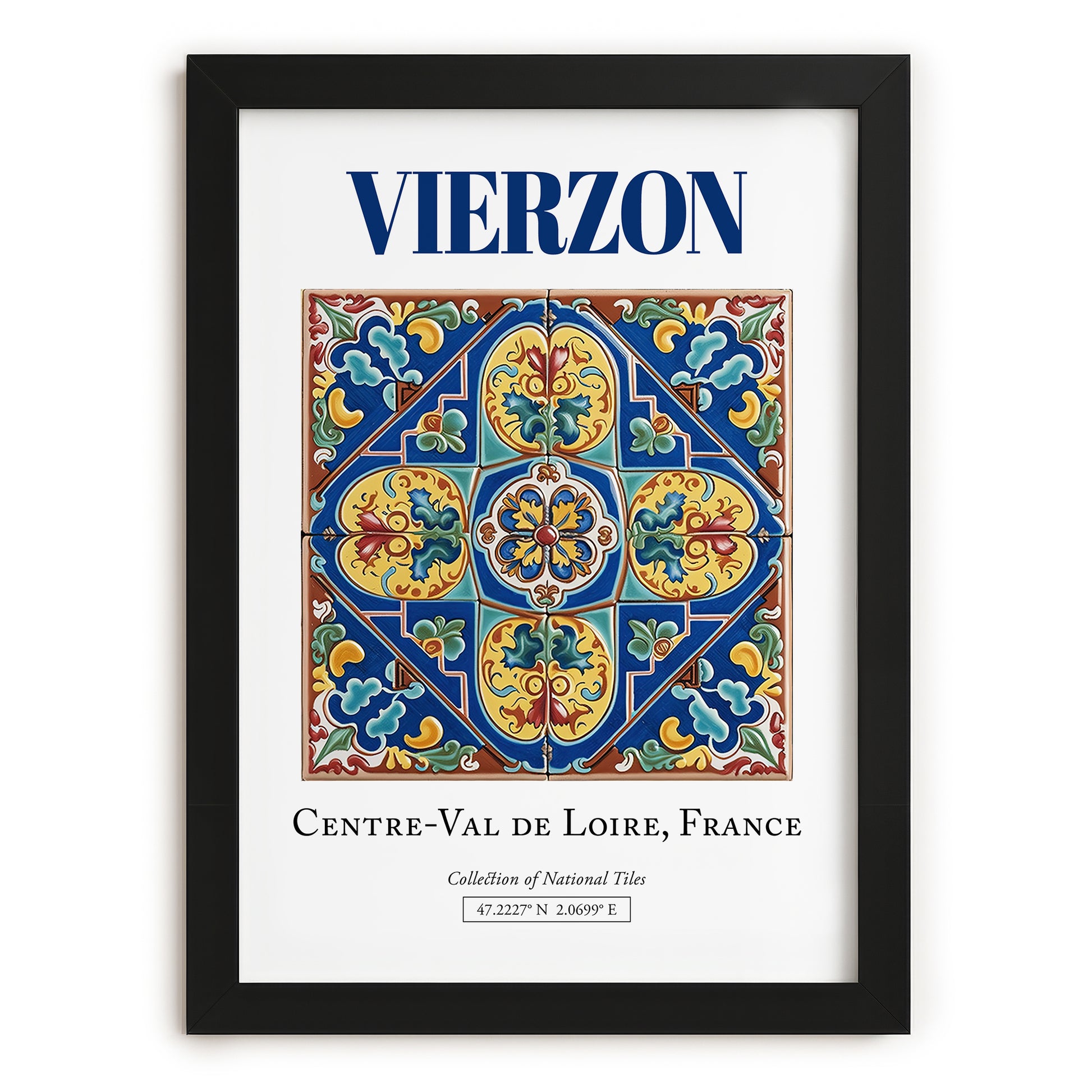 Vierzon, France – Travel Print, in sleek black frame