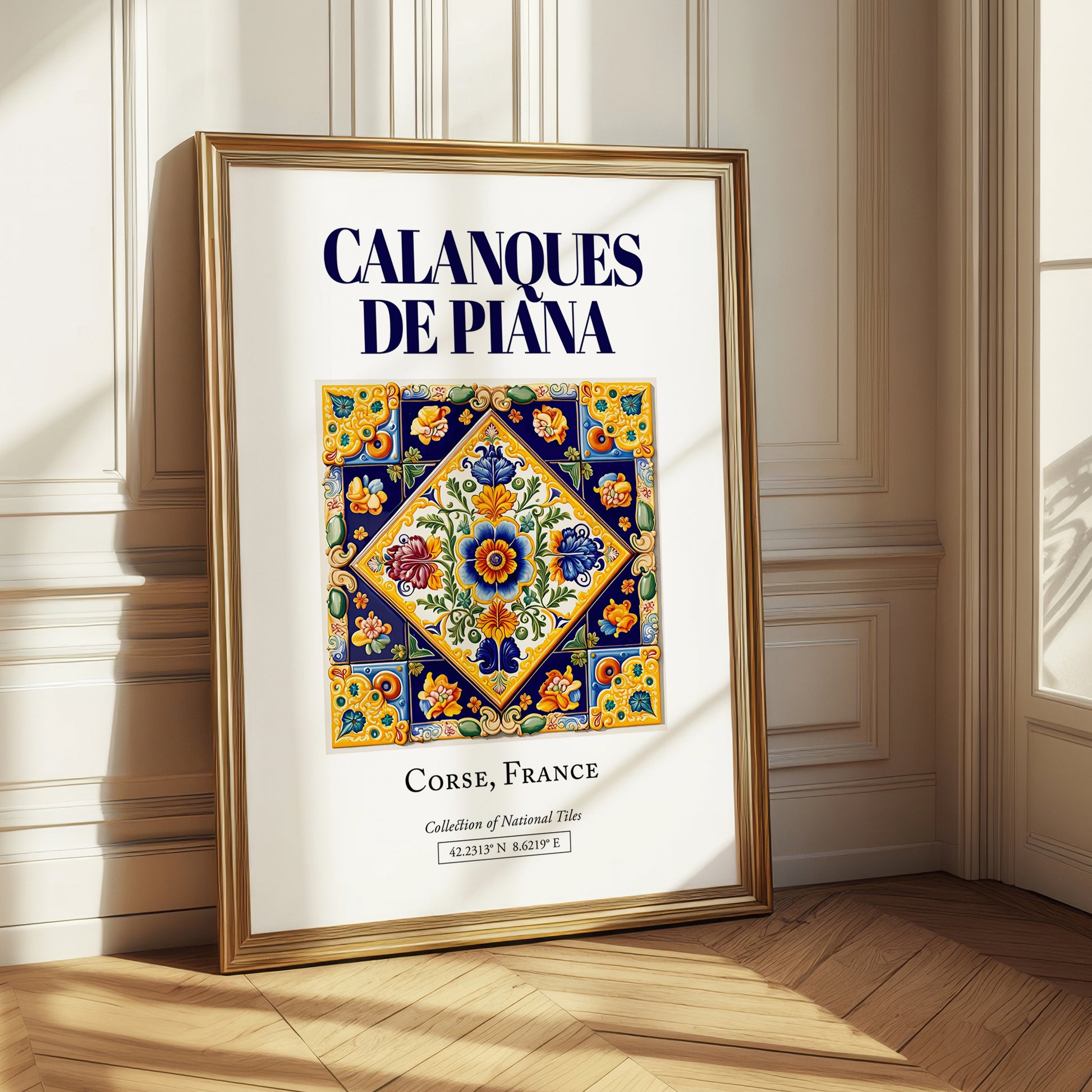 Calanques de Piana, France – Vintage Travel Poster, styled in a charming Paris street view