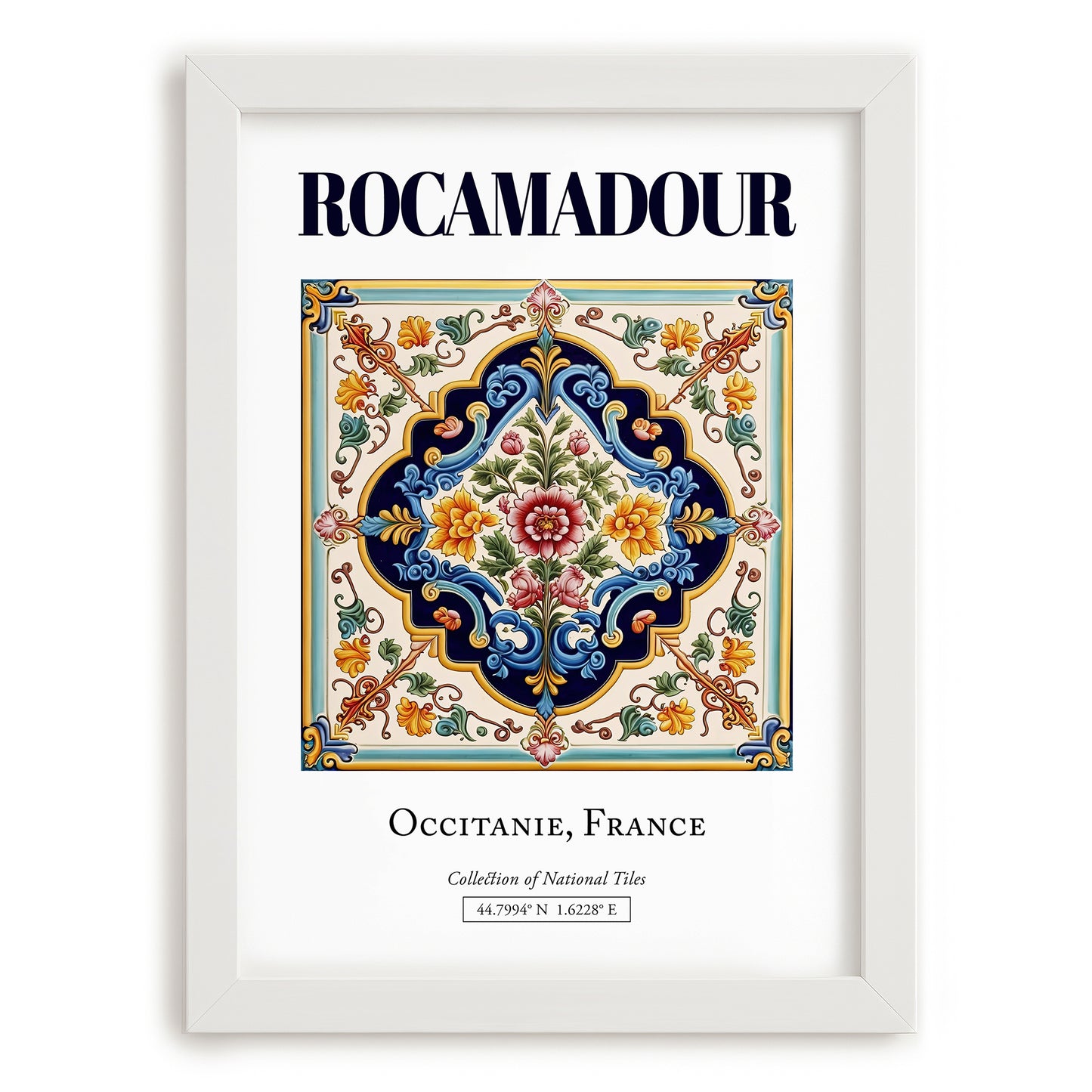 Rocamadour, France – World Travel Art, placed in minimal white frame