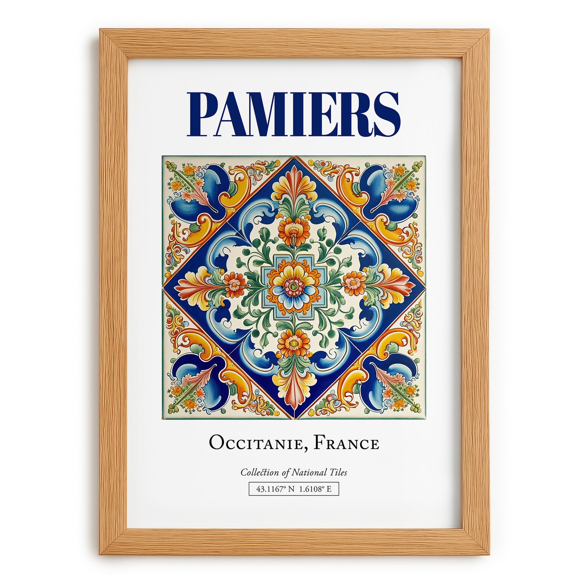 Pamiers, France – Travel Wall Decor, set in oak frame