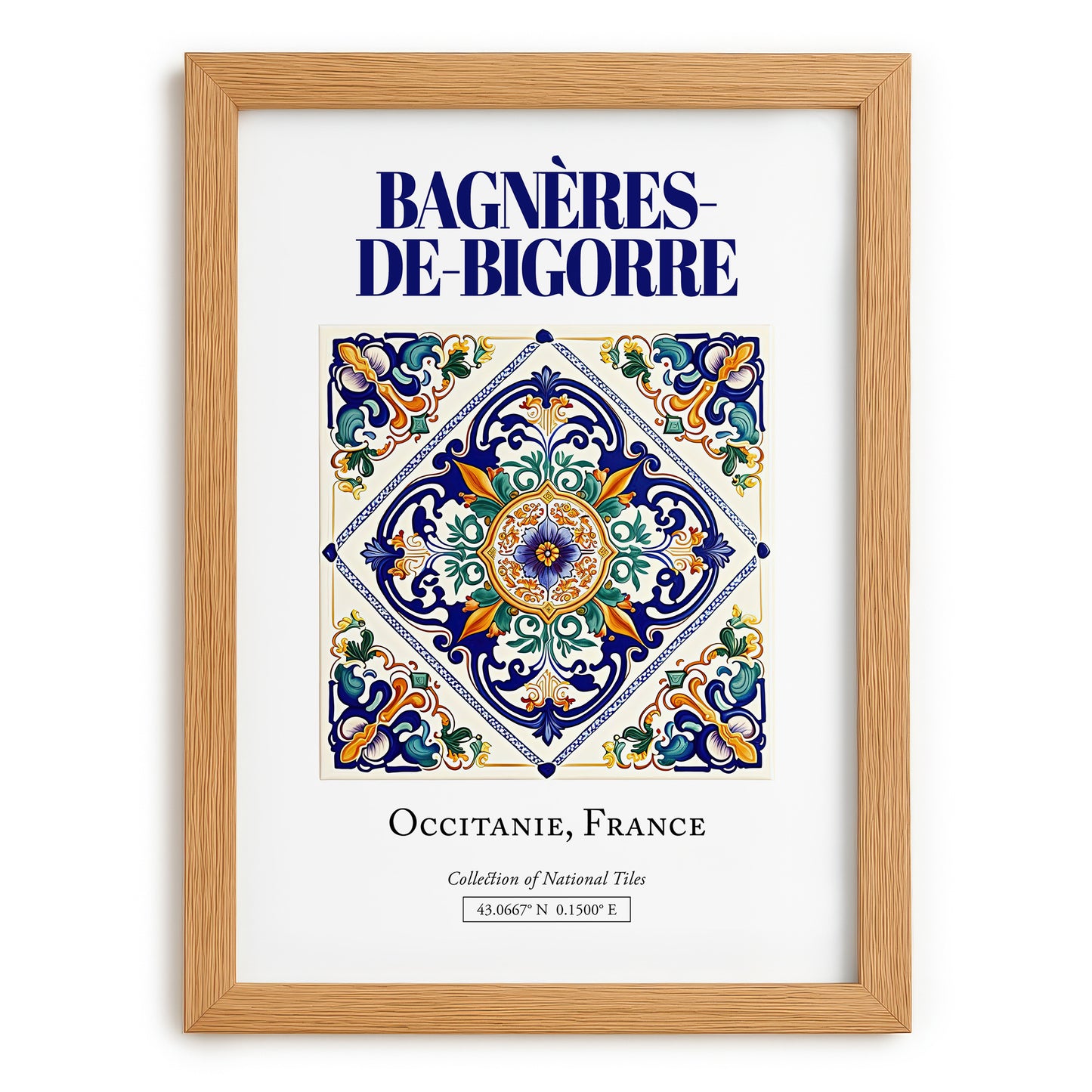 Bagnères-de-Bigorre, France – Travel Wall Decor, set in oak frame