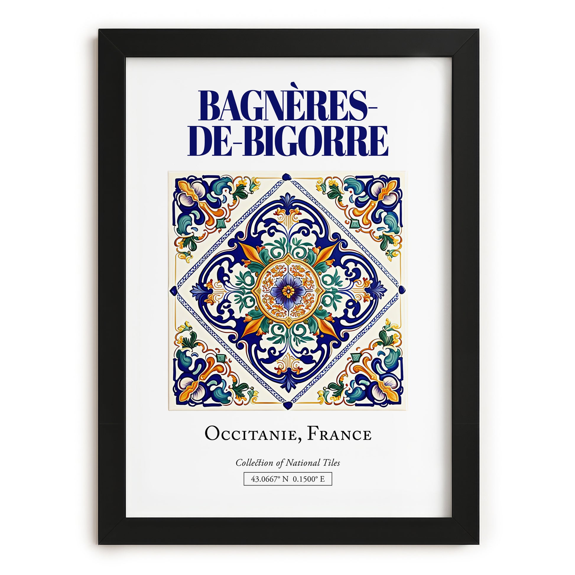 Bagnères-de-Bigorre, France – Travel Wall Decor, in sleek black frame