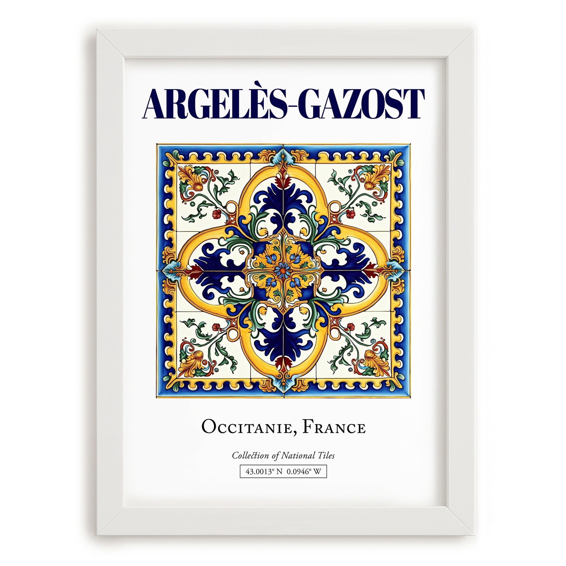 Argelès-Gazost, France – Travel Wall Decor, placed in minimal white frame