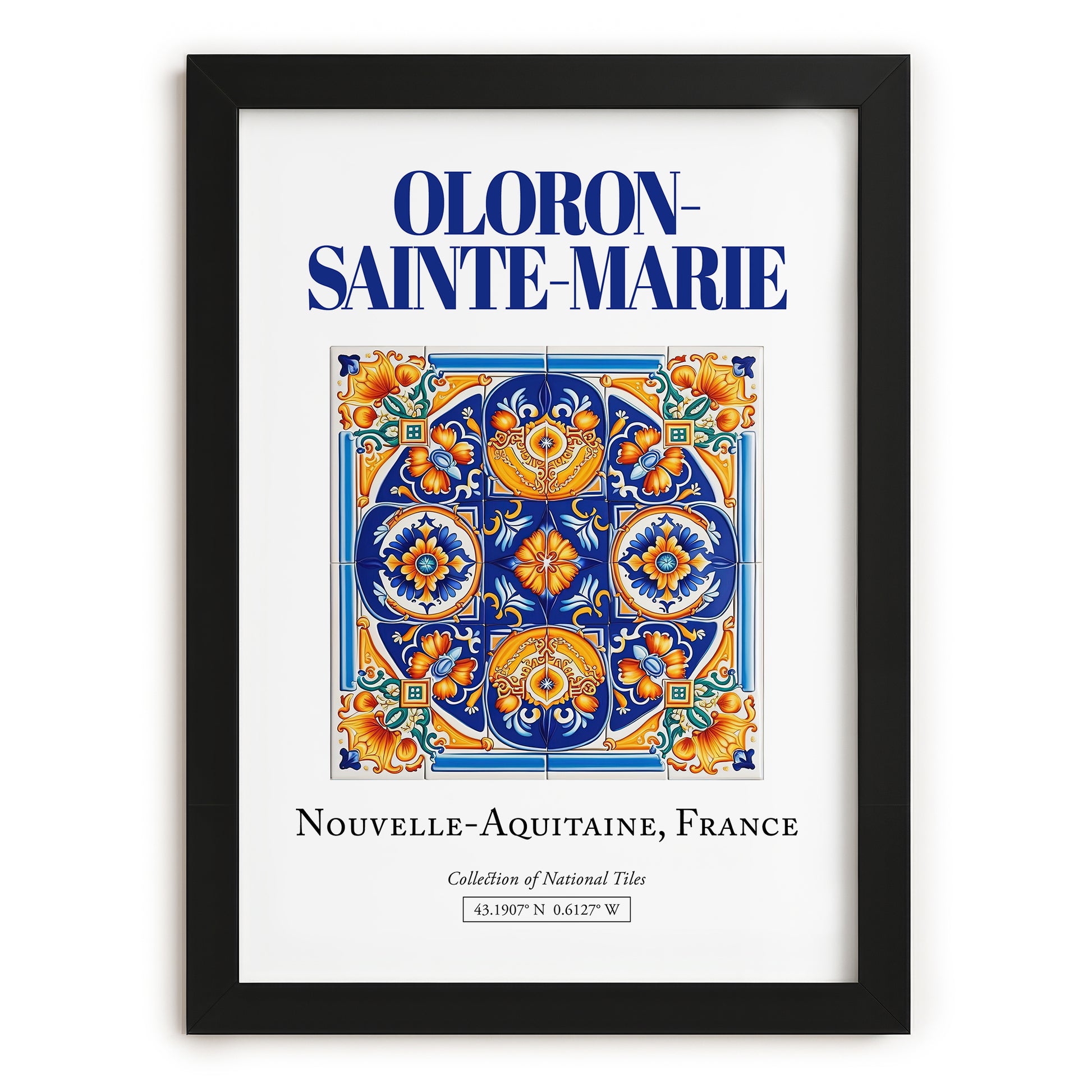 Oloron-Sainte-Marie, France – Dream Destination Decor, in sleek black frame