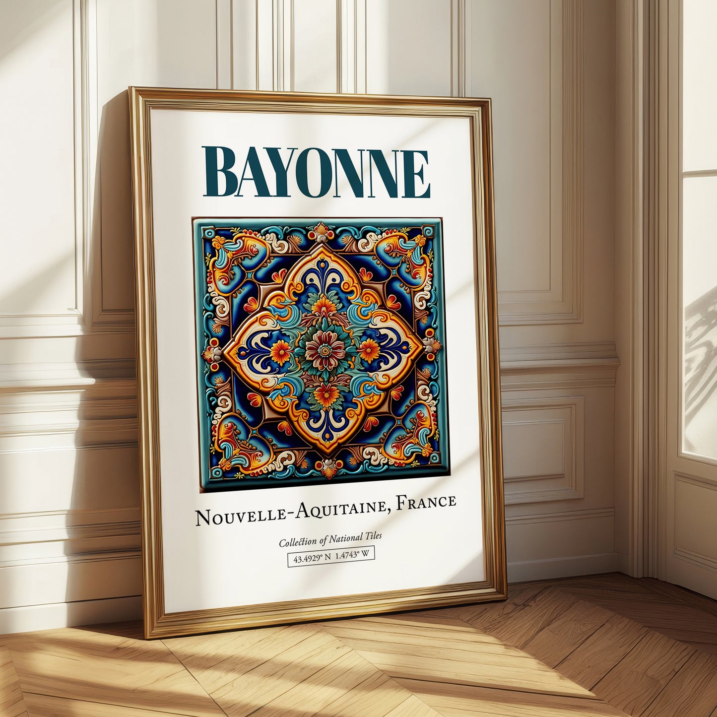 Bayonne, France – Travel Print, styled in a charming Paris street view