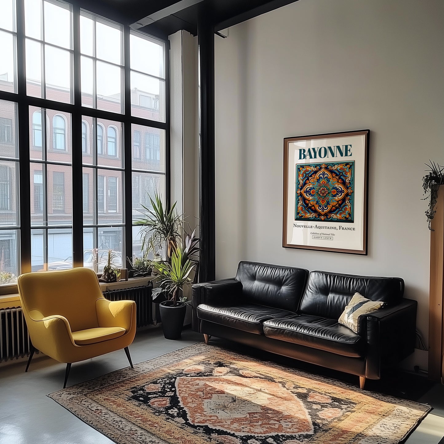 Bayonne, France – Travel Print, unframed on coastal sand