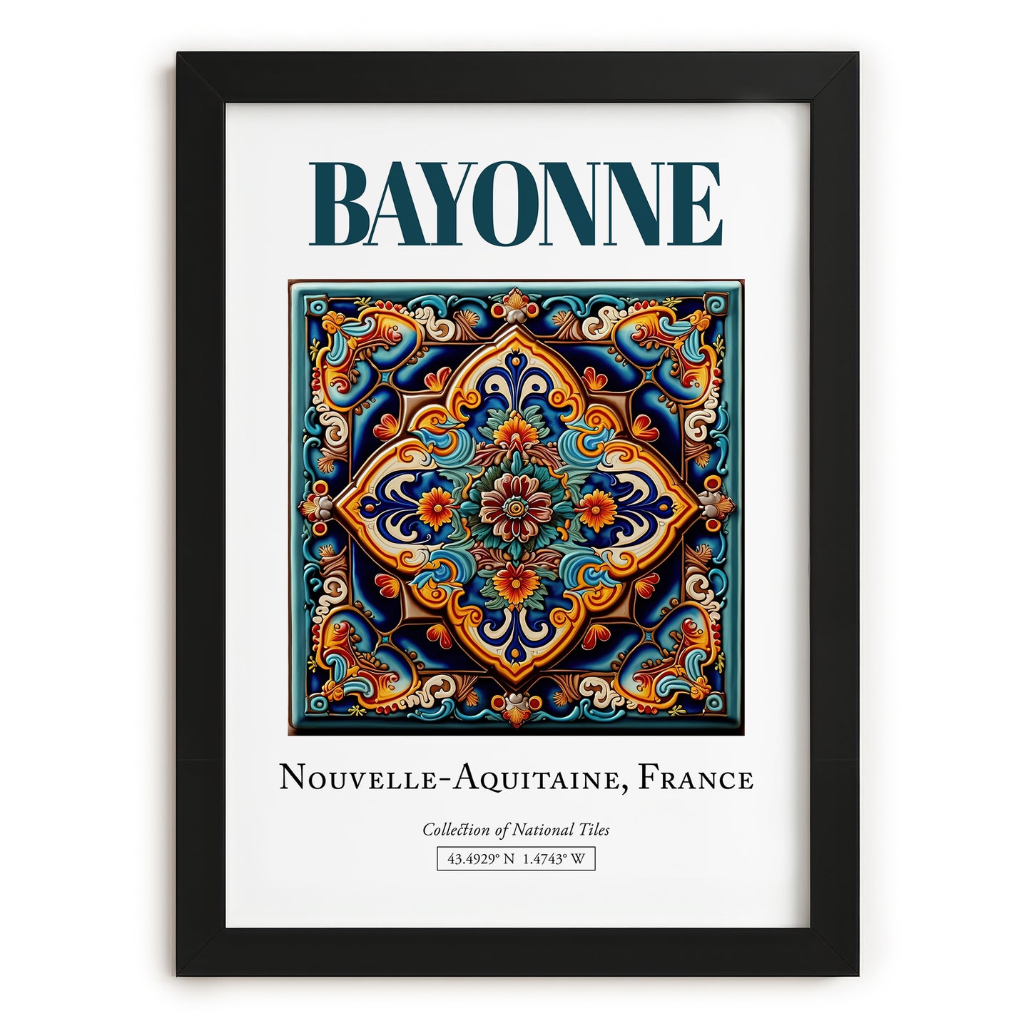 Bayonne, France – Travel Print, in sleek black frame