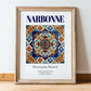 Narbonne, France – Travel Poster, in wooden frame leaning on the floor