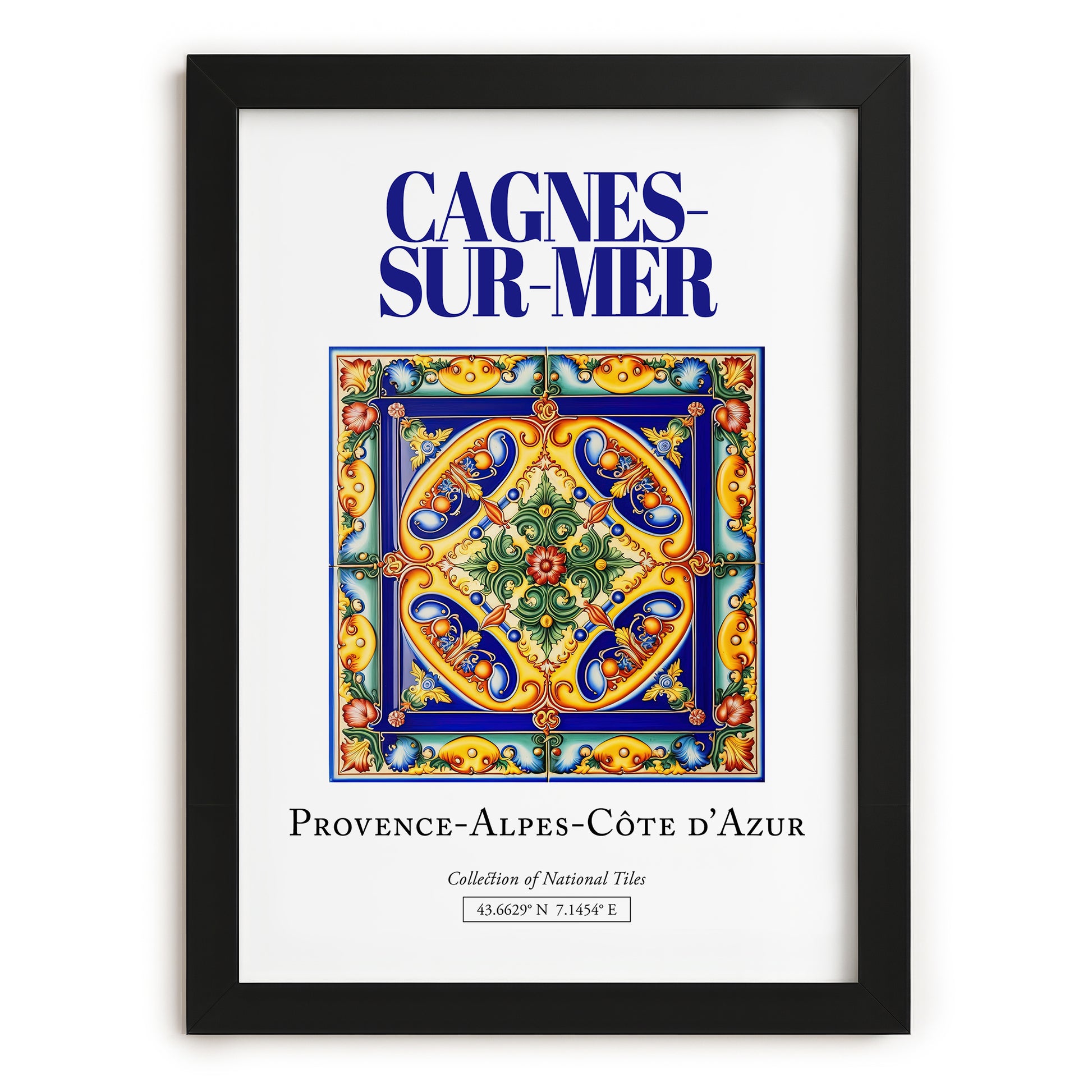 Cagnes-sur-Mer, France – Travel Print, in sleek black frame