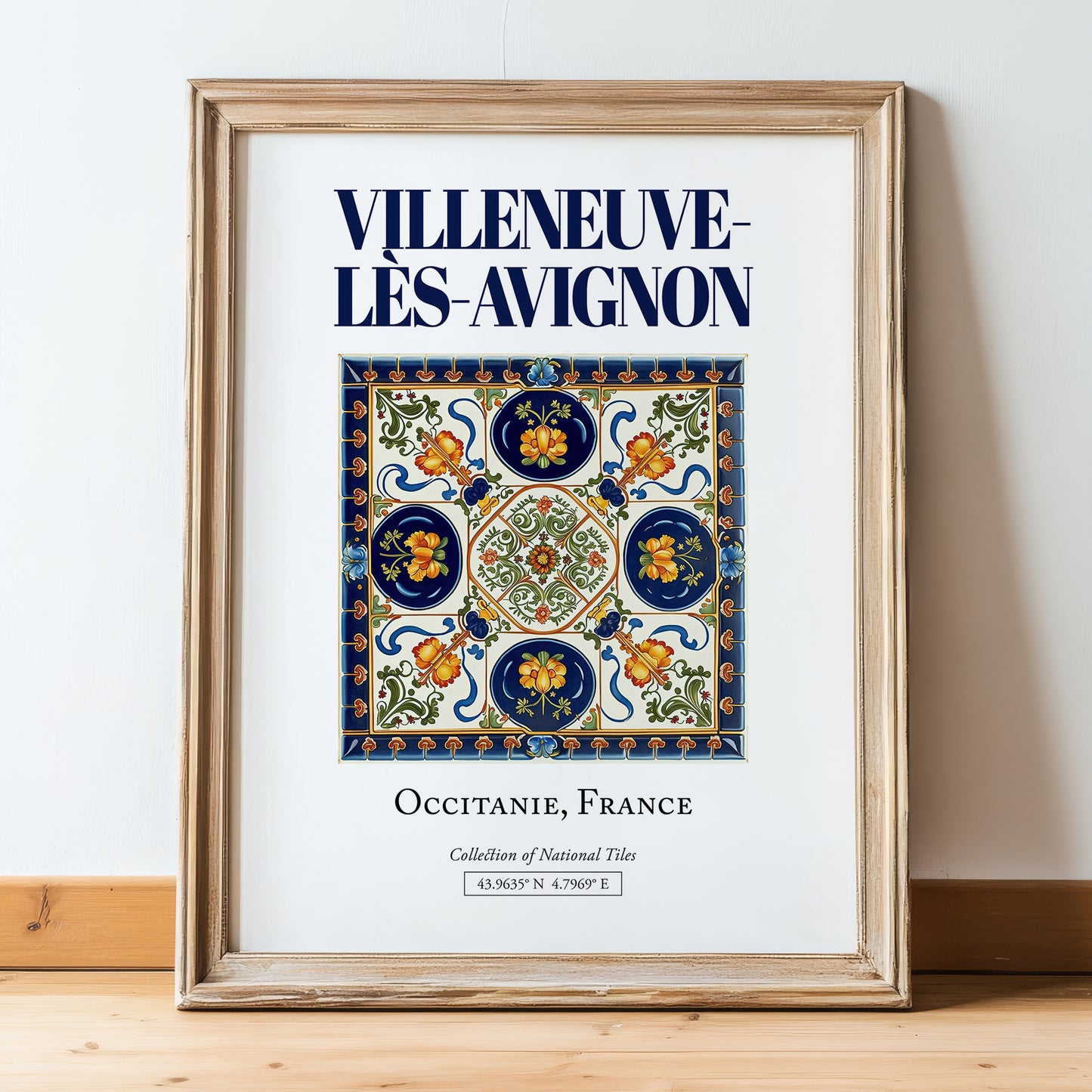 Villeneuve-lès-Avignon, France – Travel Print, in wooden frame leaning on the floor