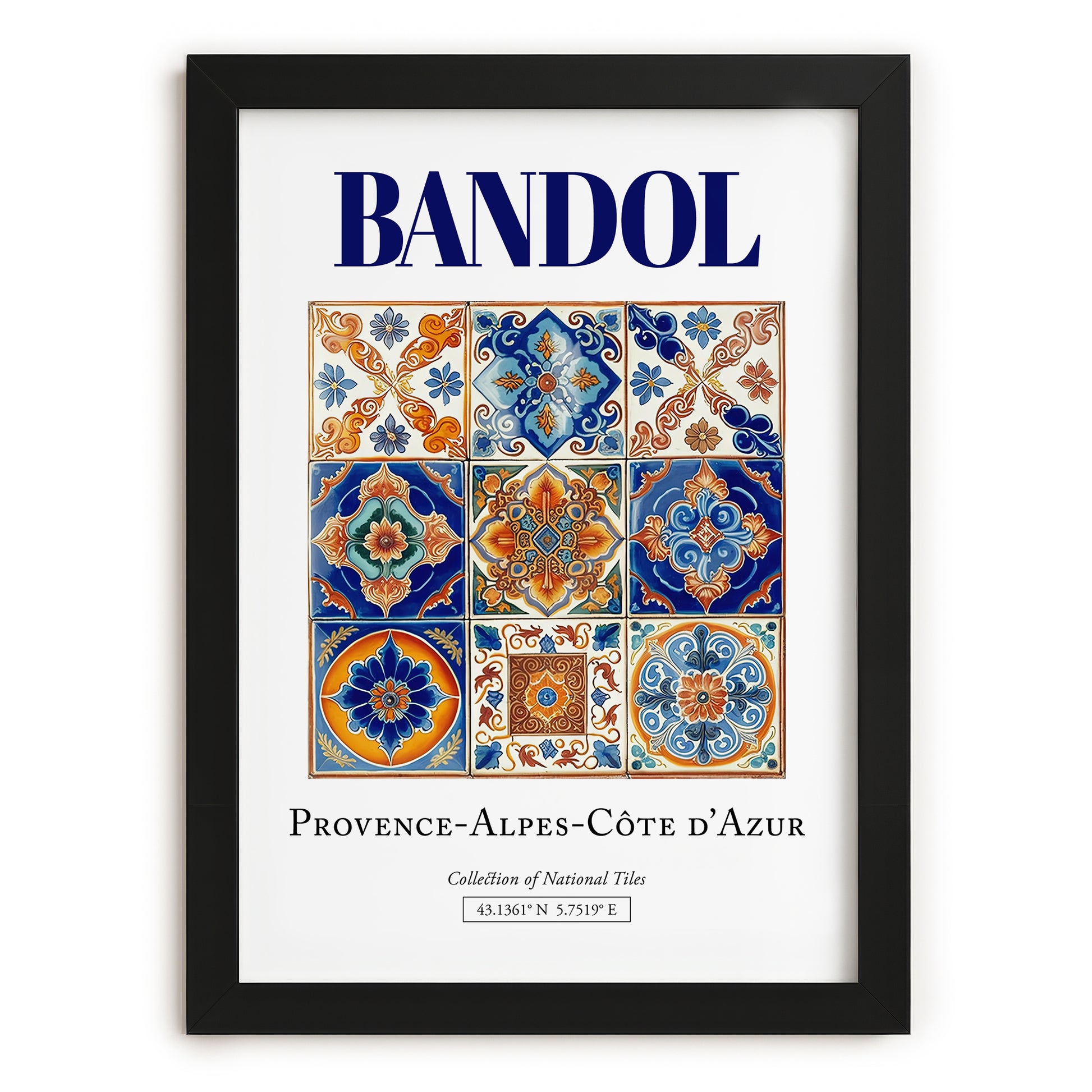Bandol, France – World Heritage Travel Poster, in sleek black frame