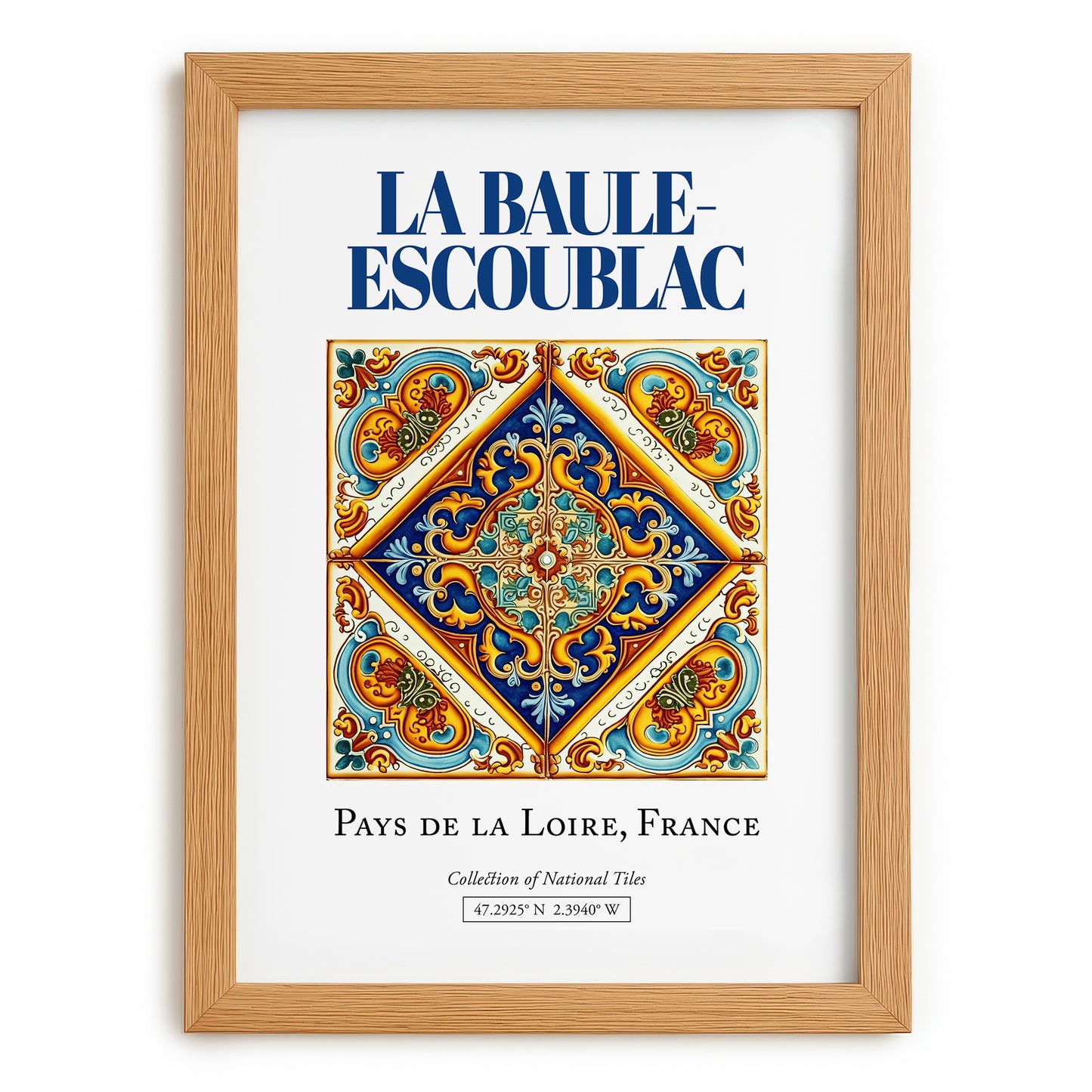 La Baule-Escoublac, France – Travel Poster, set in oak frame