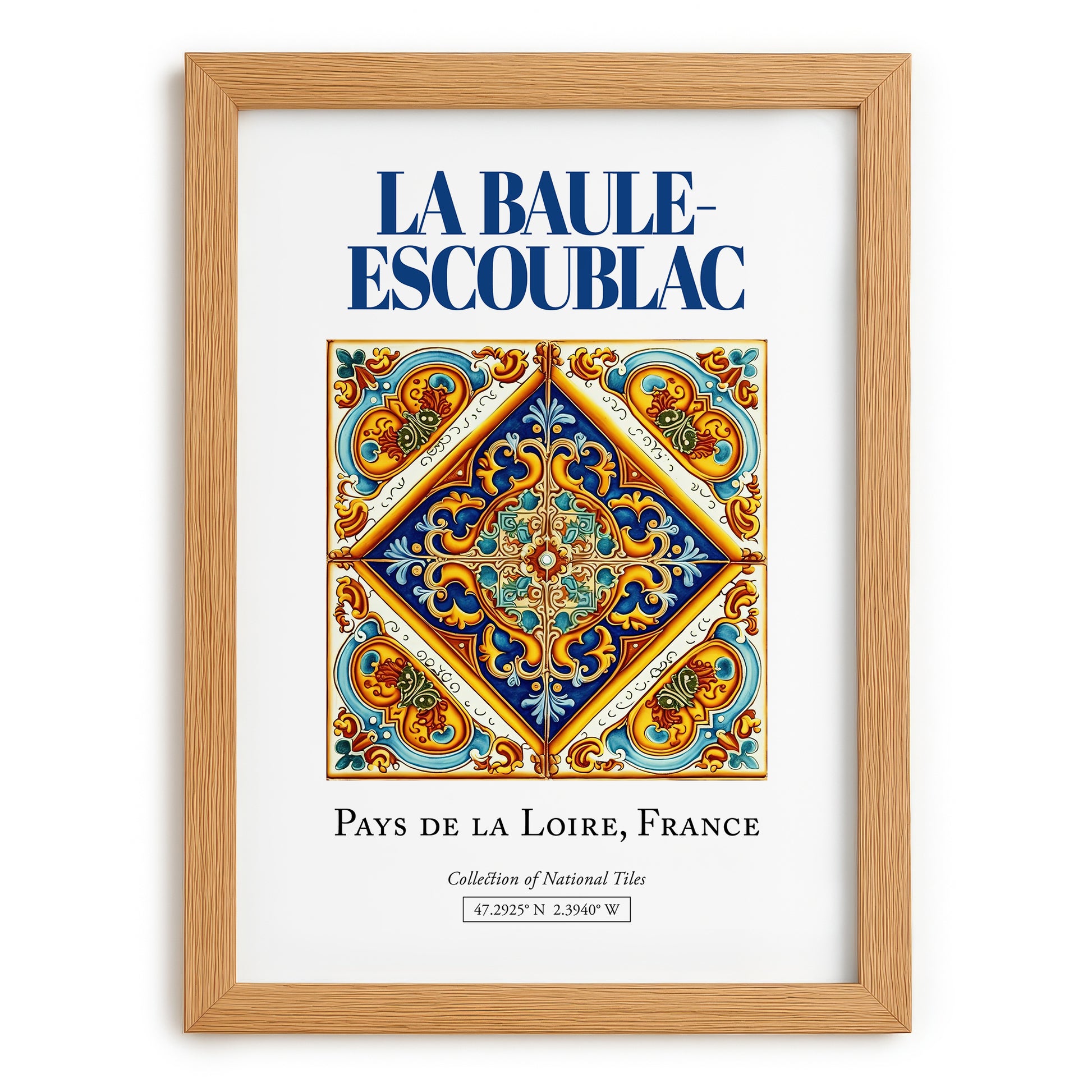 La Baule-Escoublac, France – Travel Poster, set in oak frame