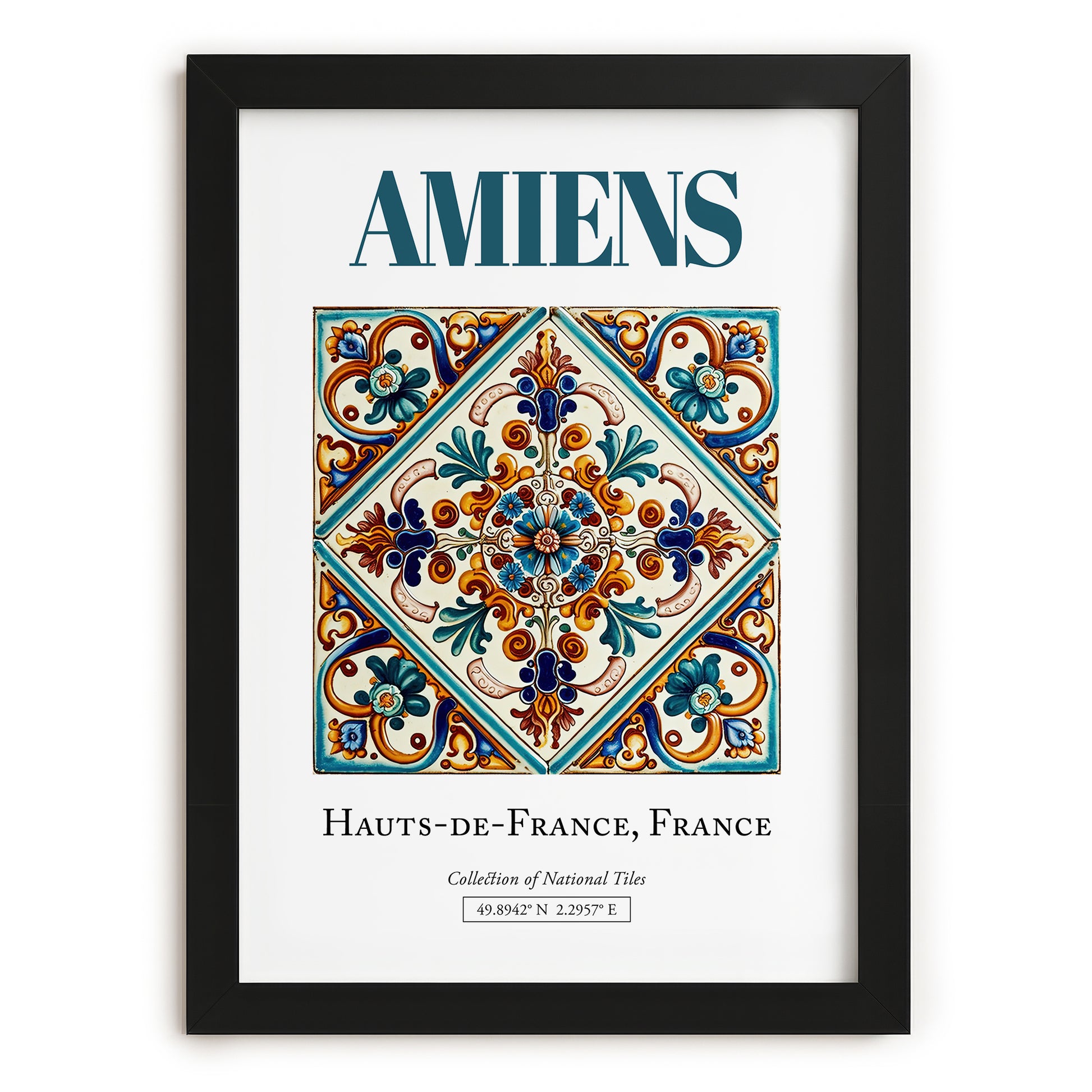 Amiens, France – Travel Print, in sleek black frame