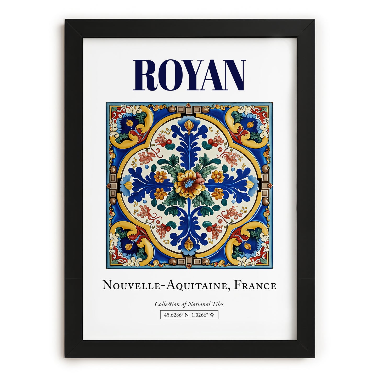 Royan, France – Travel Poster, in sleek black frame