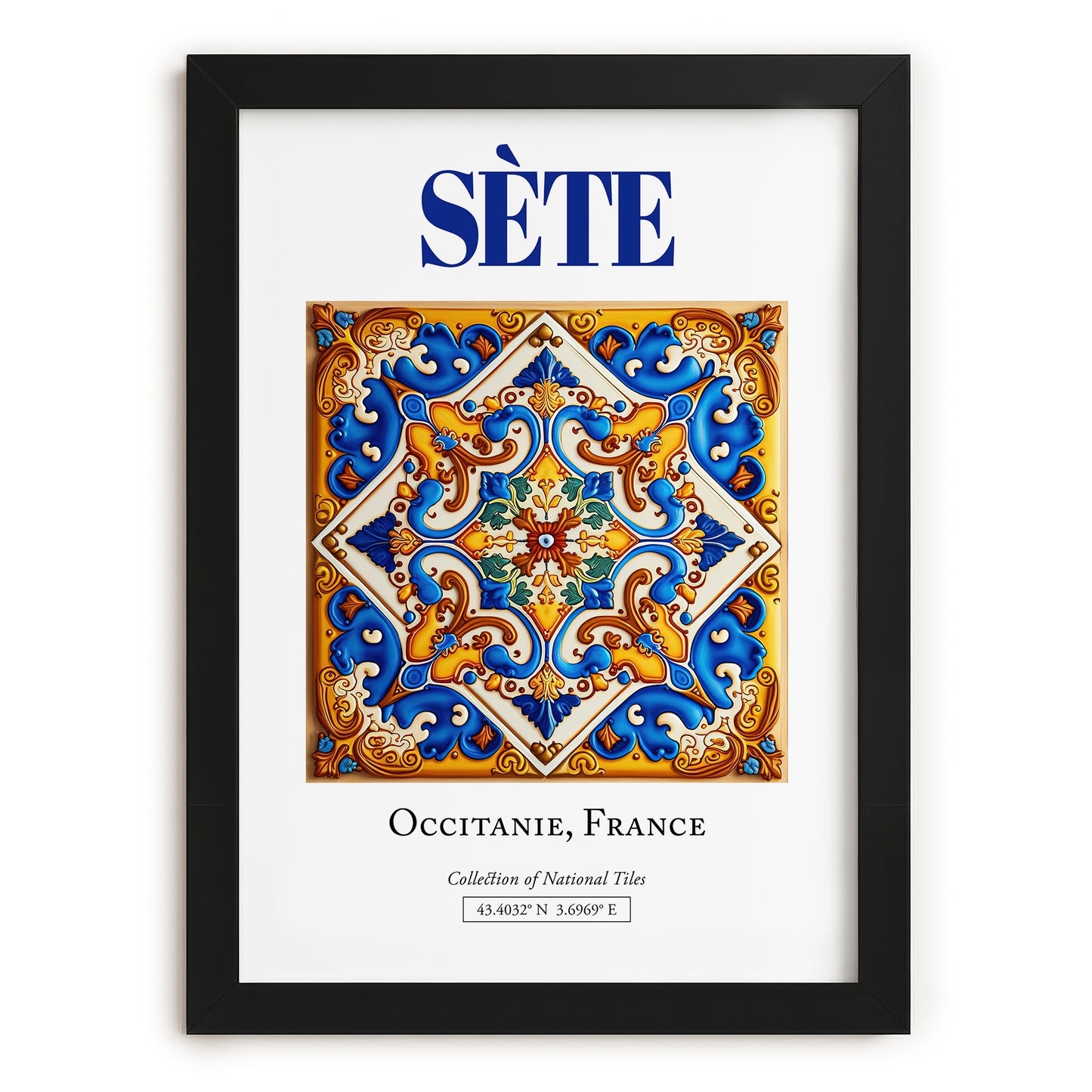 Sète, France – Travel Wall Art, in sleek black frame