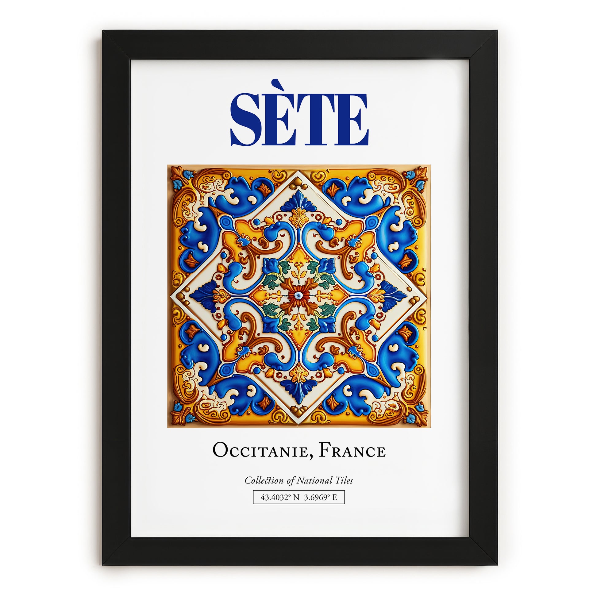 Sète, France – Travel Wall Art, in sleek black frame
