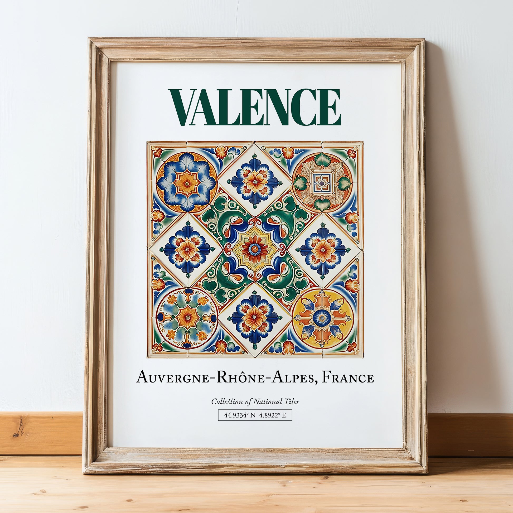 Valence, France – Global Wall Art, in wooden frame leaning on the floor