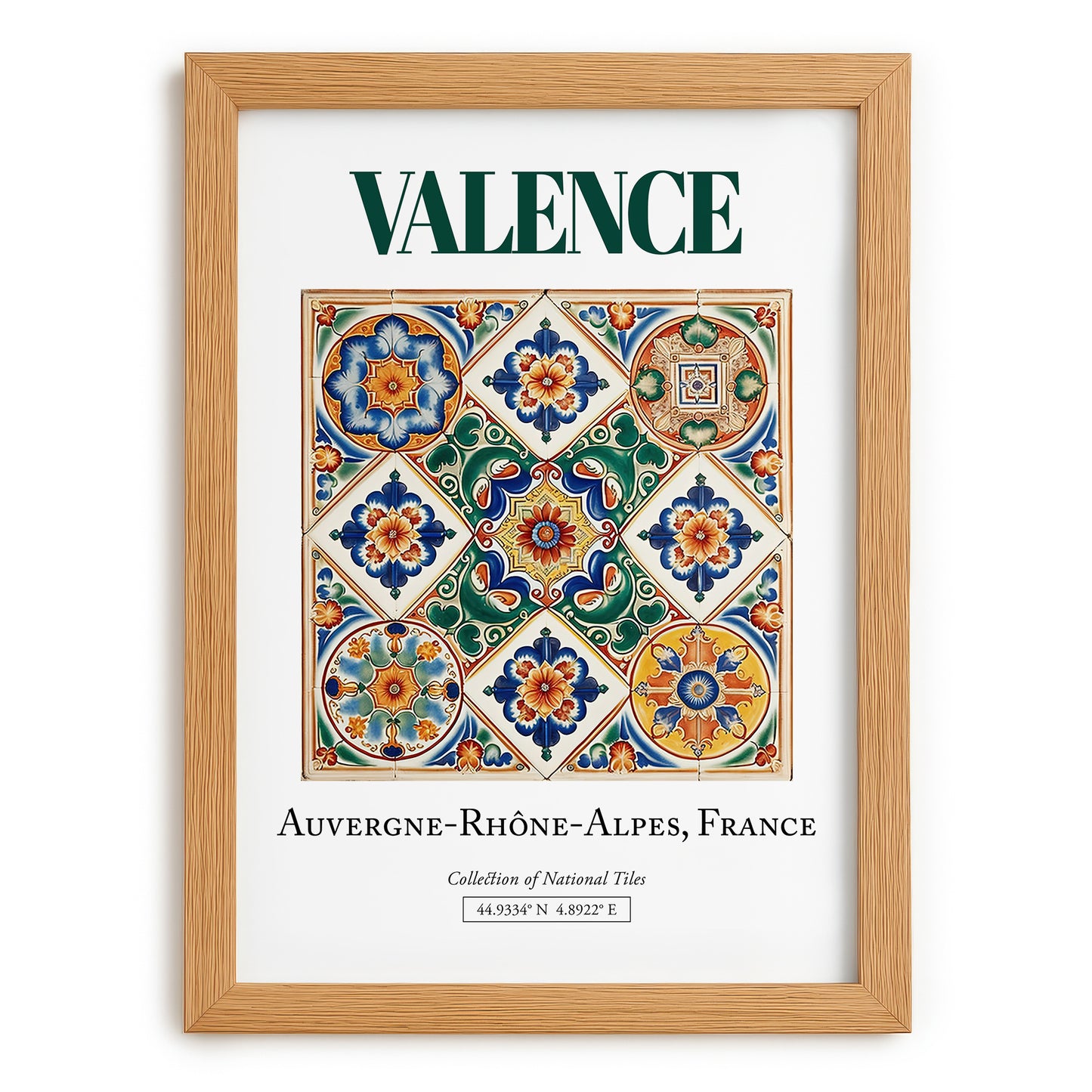 Valence, France – Global Wall Art, set in oak frame