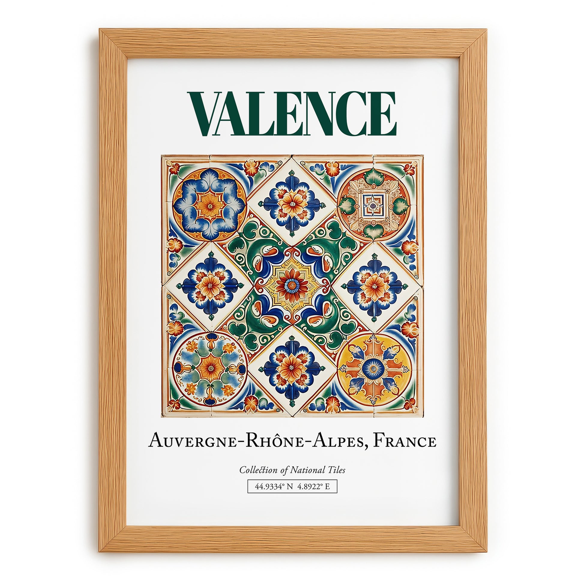 Valence, France – Global Wall Art, set in oak frame