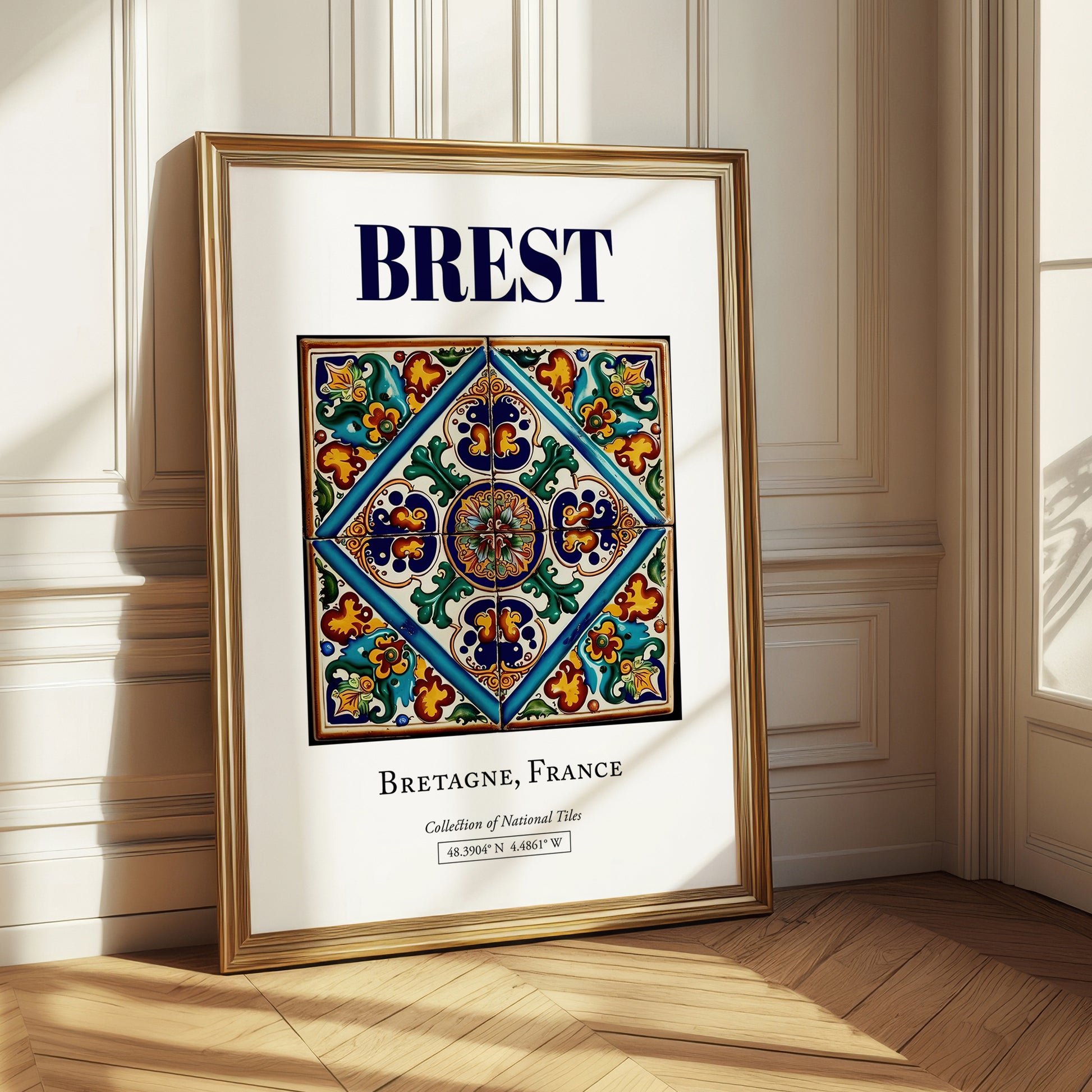 Brest, France – Travel Print, styled in a charming Paris street view