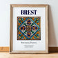 Brest, France – Travel Print, in wooden frame leaning on the floor