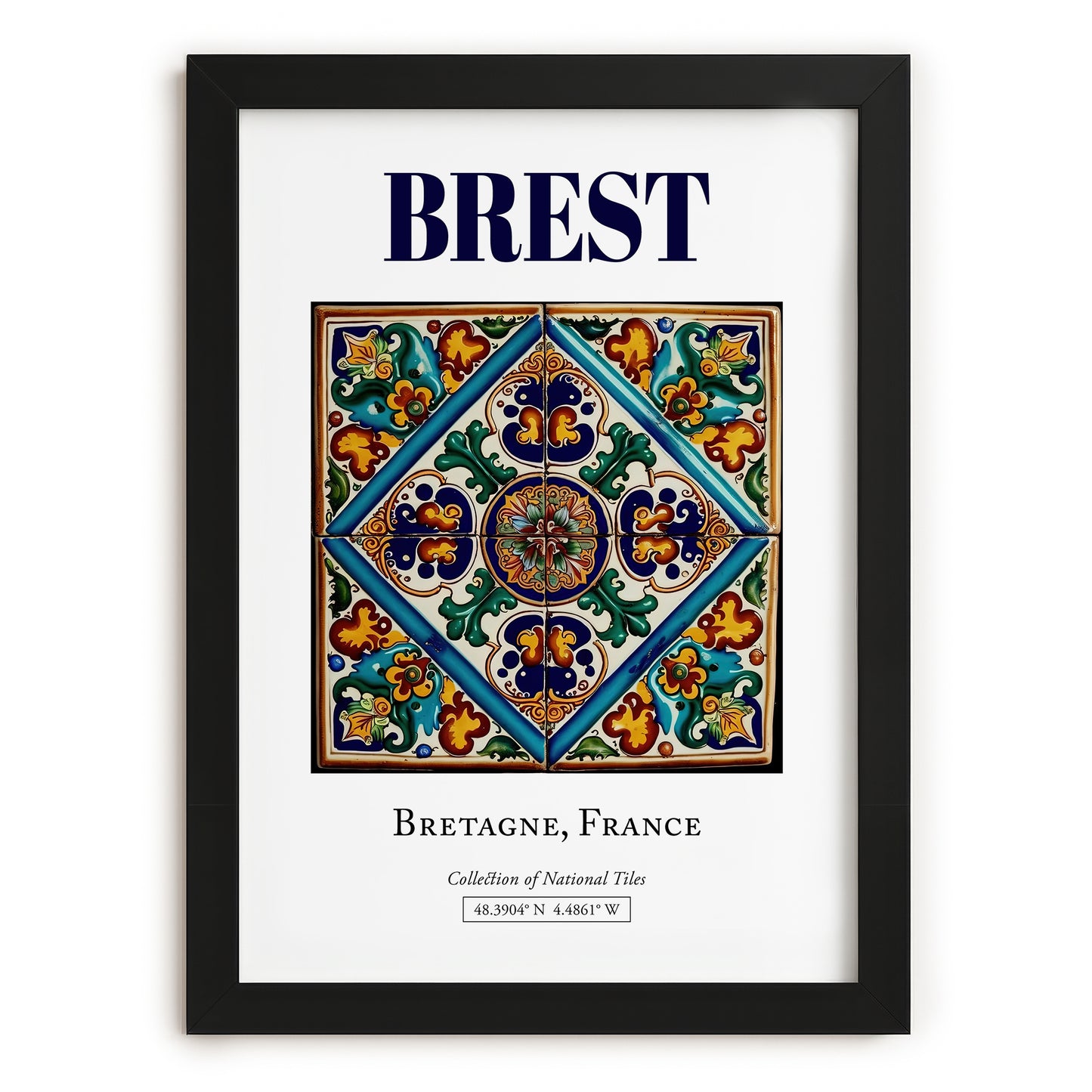 Brest, France – Travel Print, in sleek black frame
