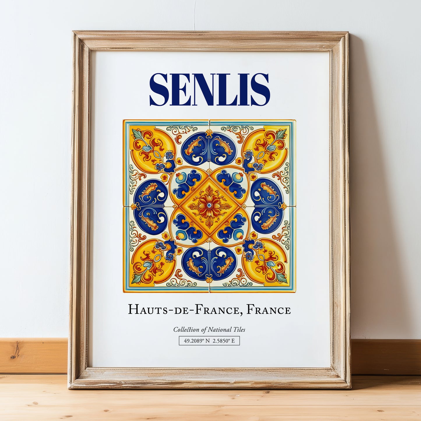 Senlis, France – Global Wall Art, in wooden frame leaning on the floor