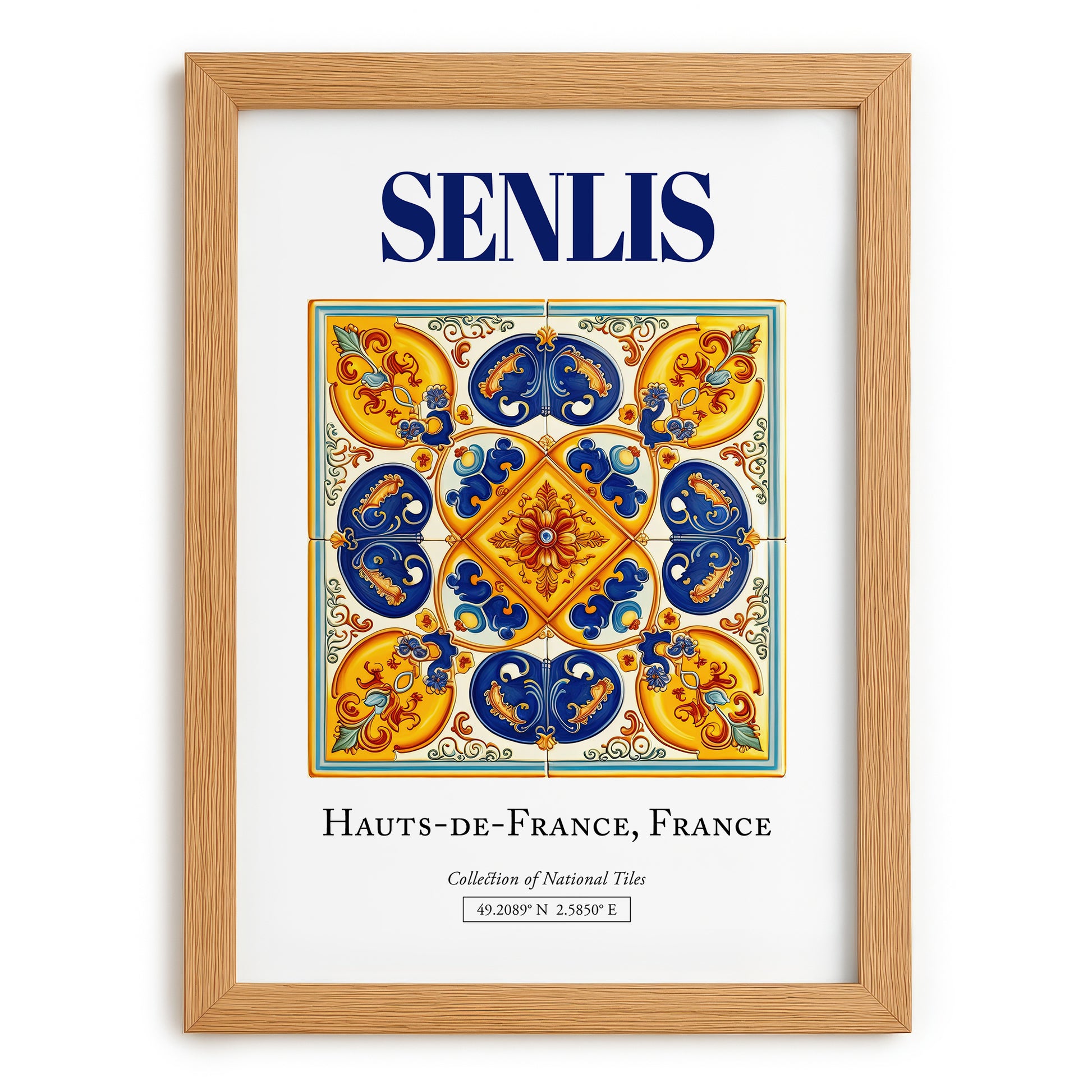 Senlis, France – Global Wall Art, set in oak frame