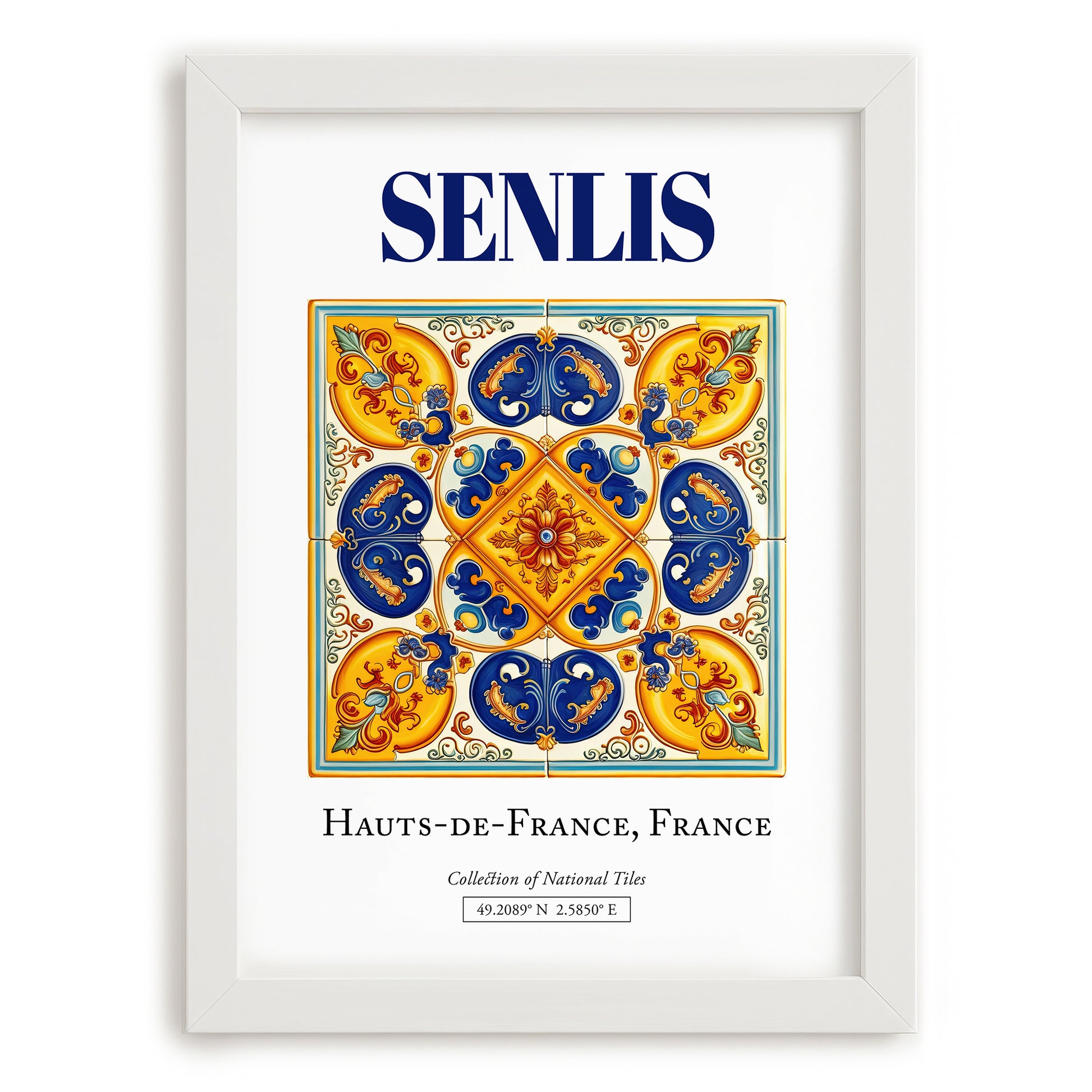 Senlis, France – Global Wall Art, placed in minimal white frame