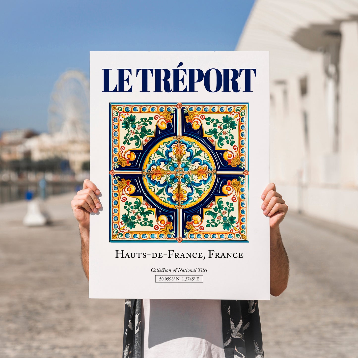 Le Tréport, France – Travel Wall Decor, no-text version framed in wood