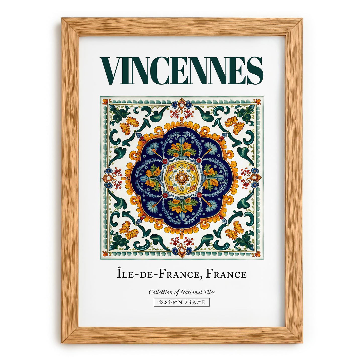 Vincennes, France – Travel Print, set in oak frame