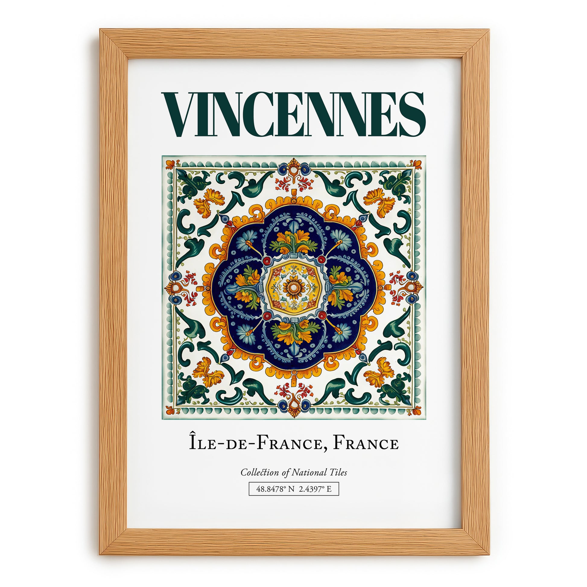 Vincennes, France – Travel Print, set in oak frame
