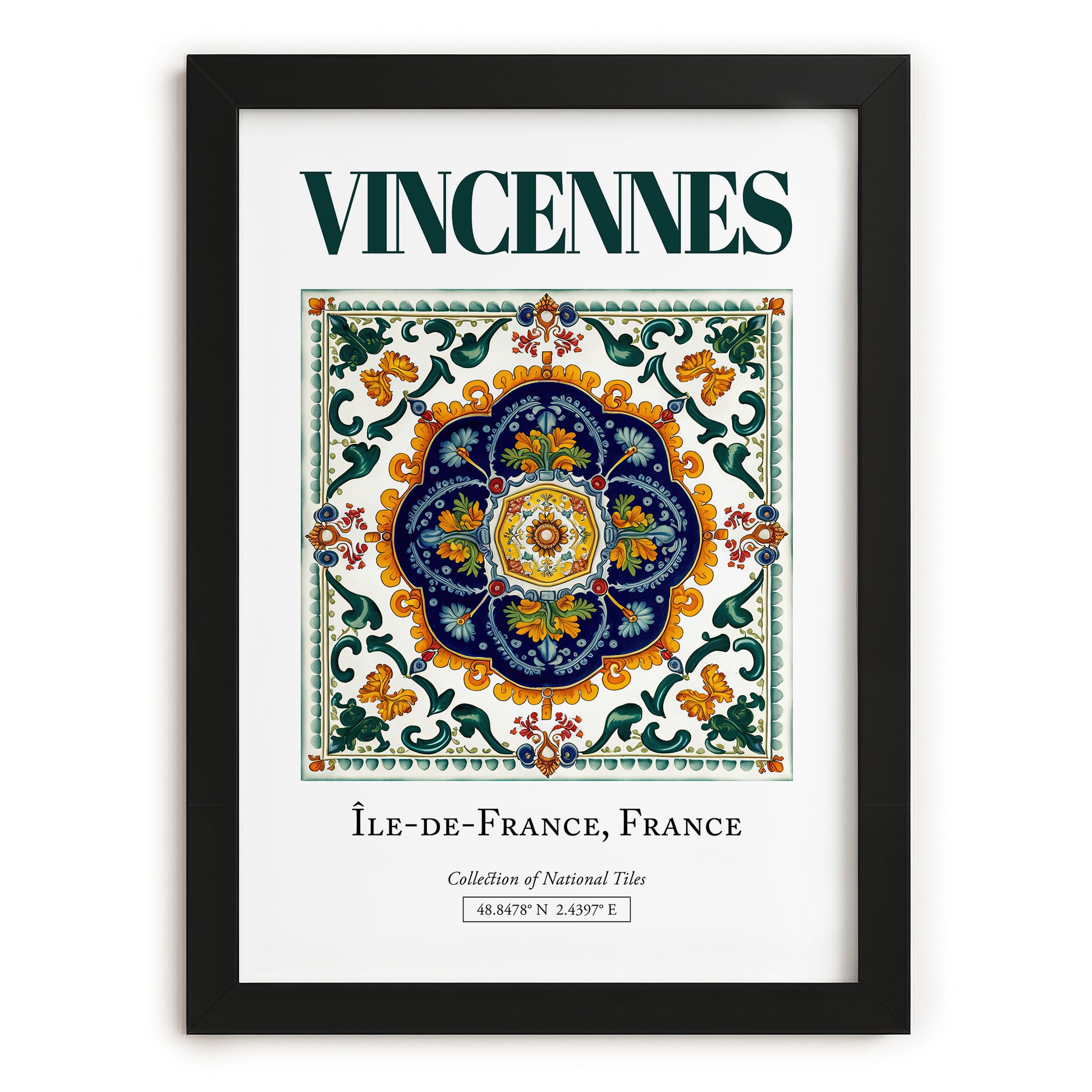 Vincennes, France – Travel Print, in sleek black frame