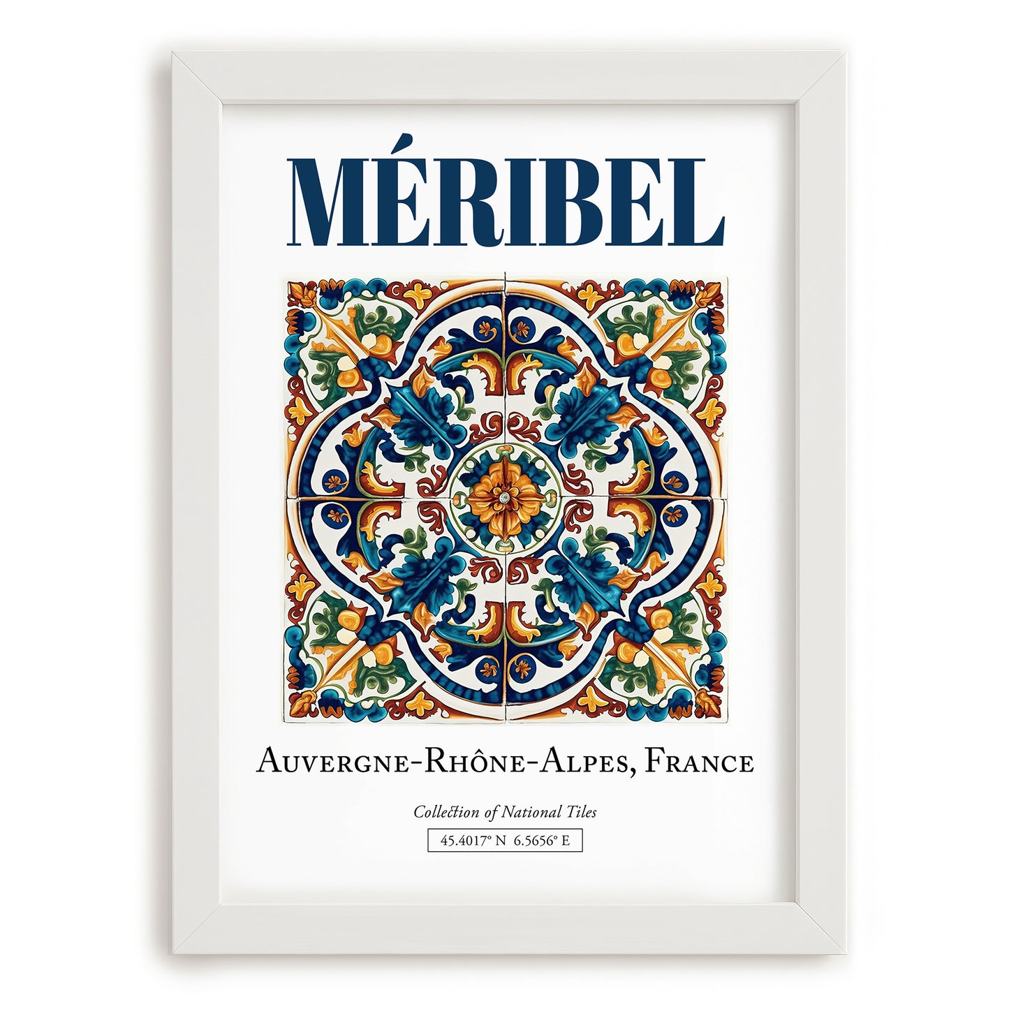 Méribel, France – Travel Wall Decor, placed in minimal white frame