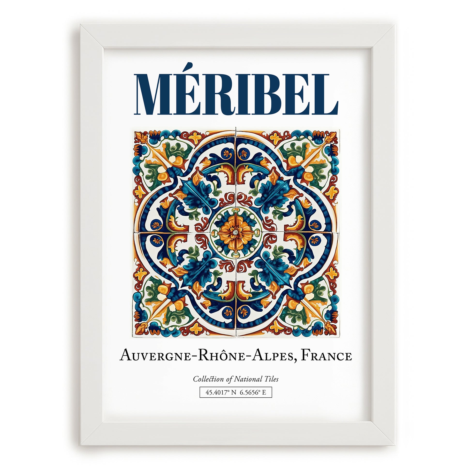 Méribel, France – Travel Wall Decor, placed in minimal white frame