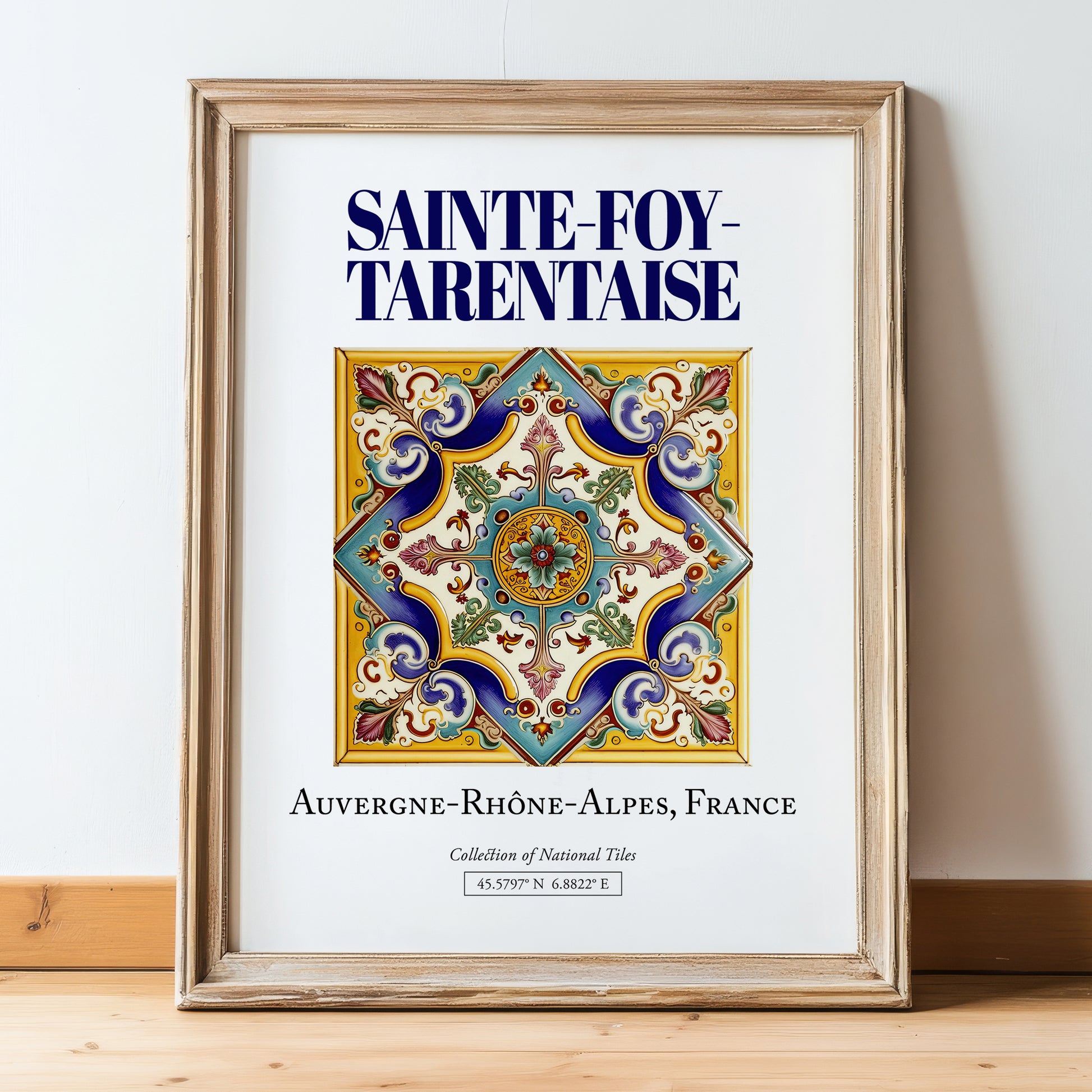 Sainte-Foy-Tarentaise, France – National Pride Wall Decor, in wooden frame leaning on the floor
