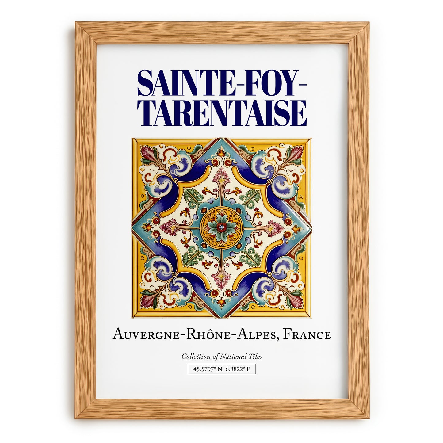 Sainte-Foy-Tarentaise, France – National Pride Wall Decor, set in oak frame