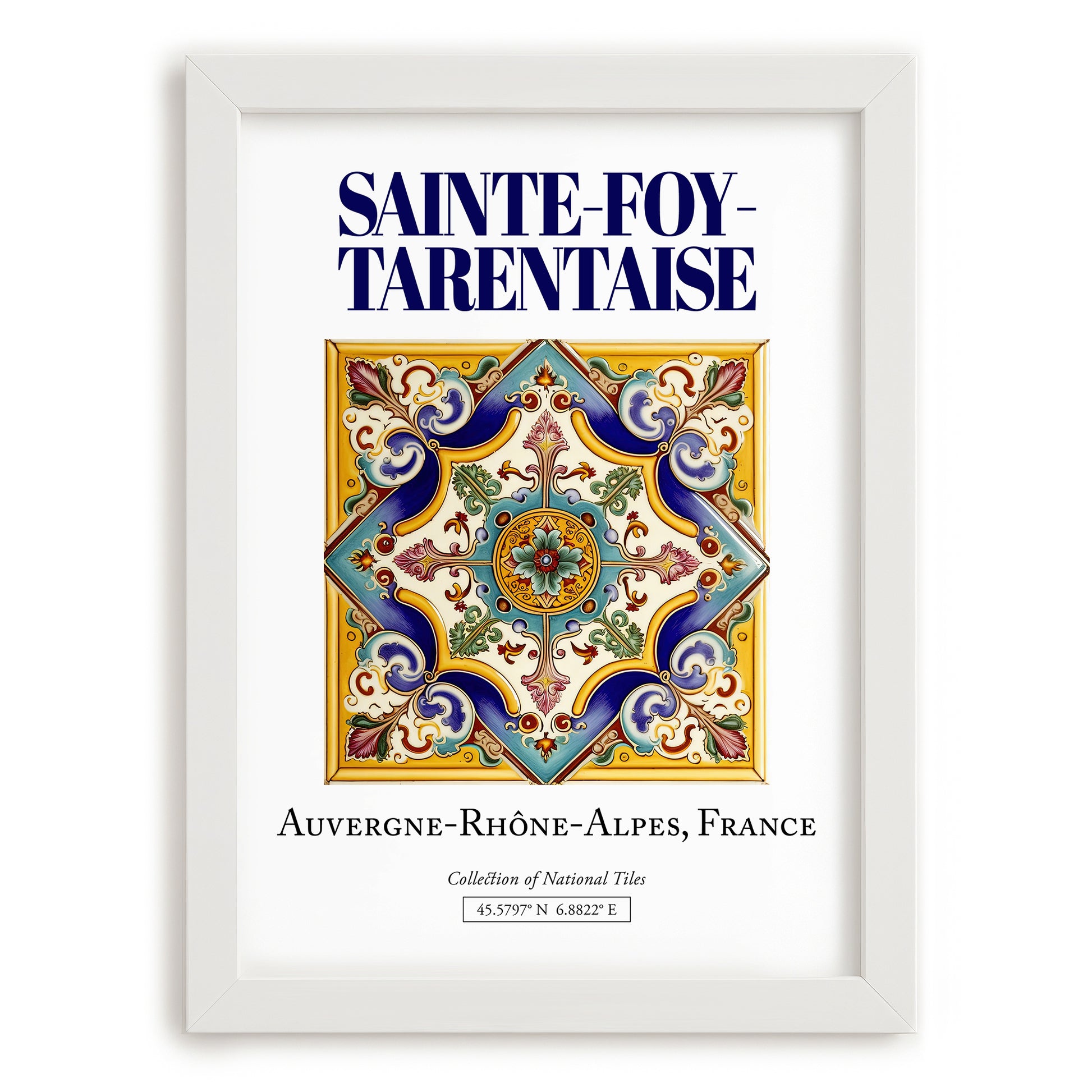 Sainte-Foy-Tarentaise, France – National Pride Wall Decor, placed in minimal white frame
