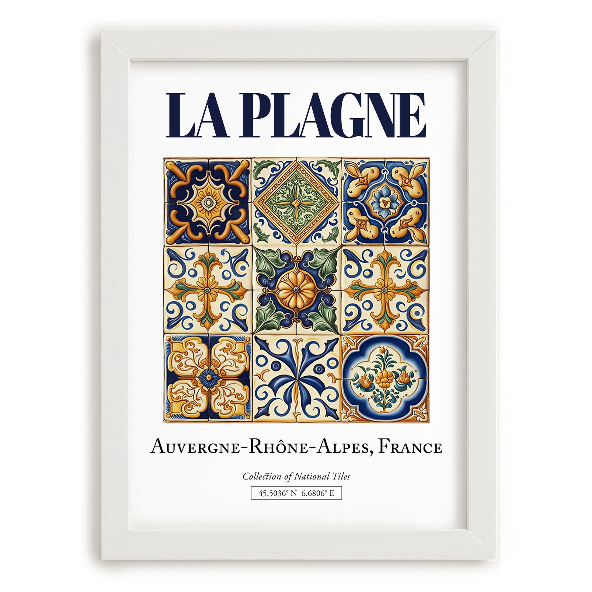 La Plagne, France – National Pride Wall Decor, placed in minimal white frame