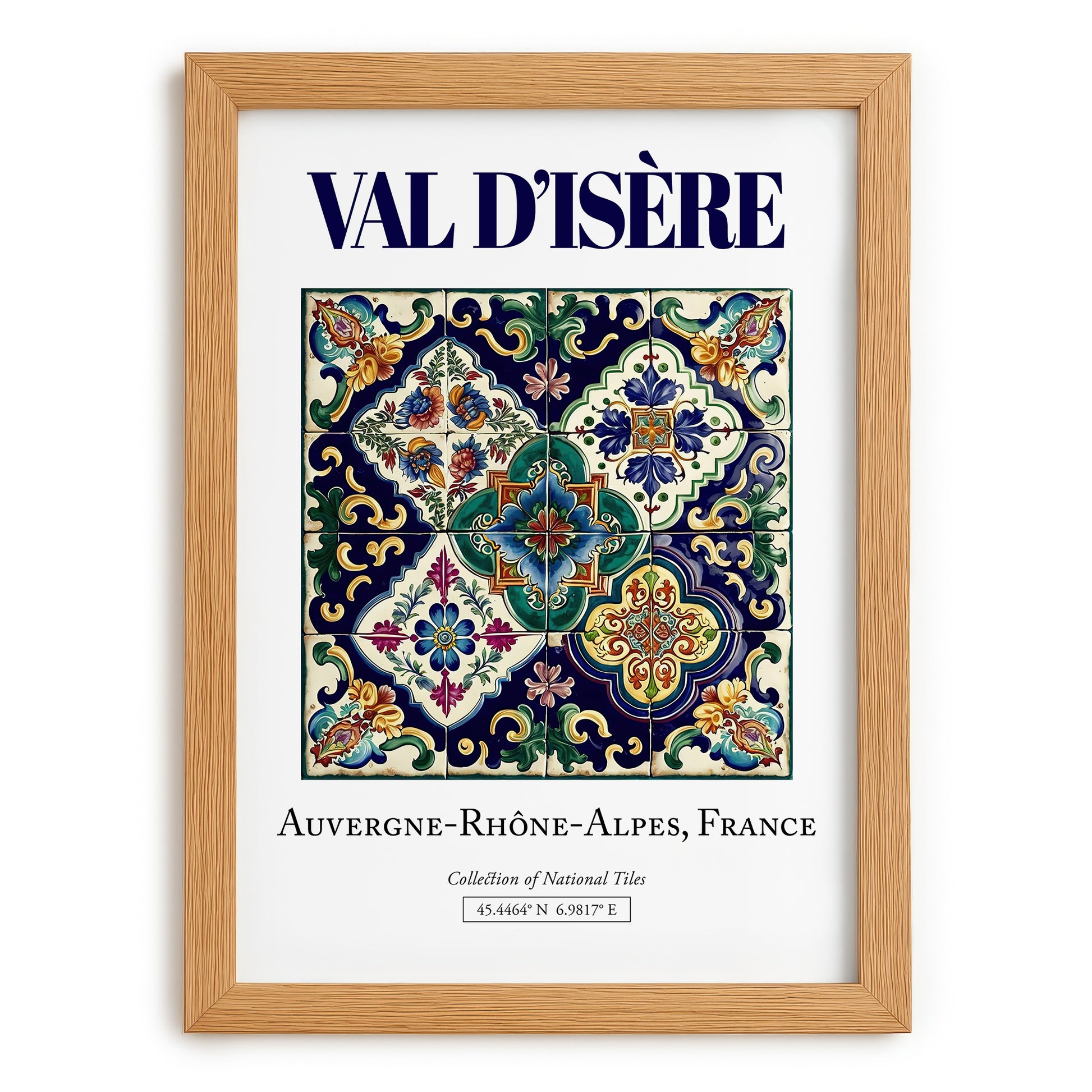 Val d'Isère, France – Global Cities Wall Print, set in oak frame