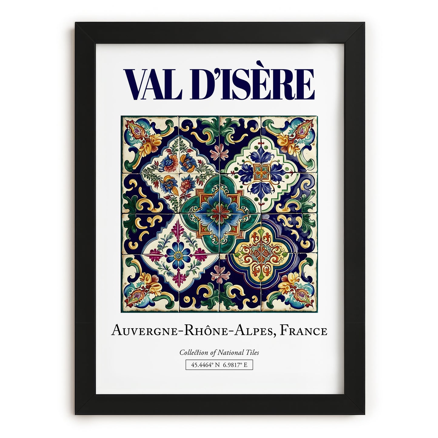 Val d'Isère, France – Global Cities Wall Print, in sleek black frame