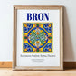 Bron, France – Travel Print, in wooden frame leaning on the floor